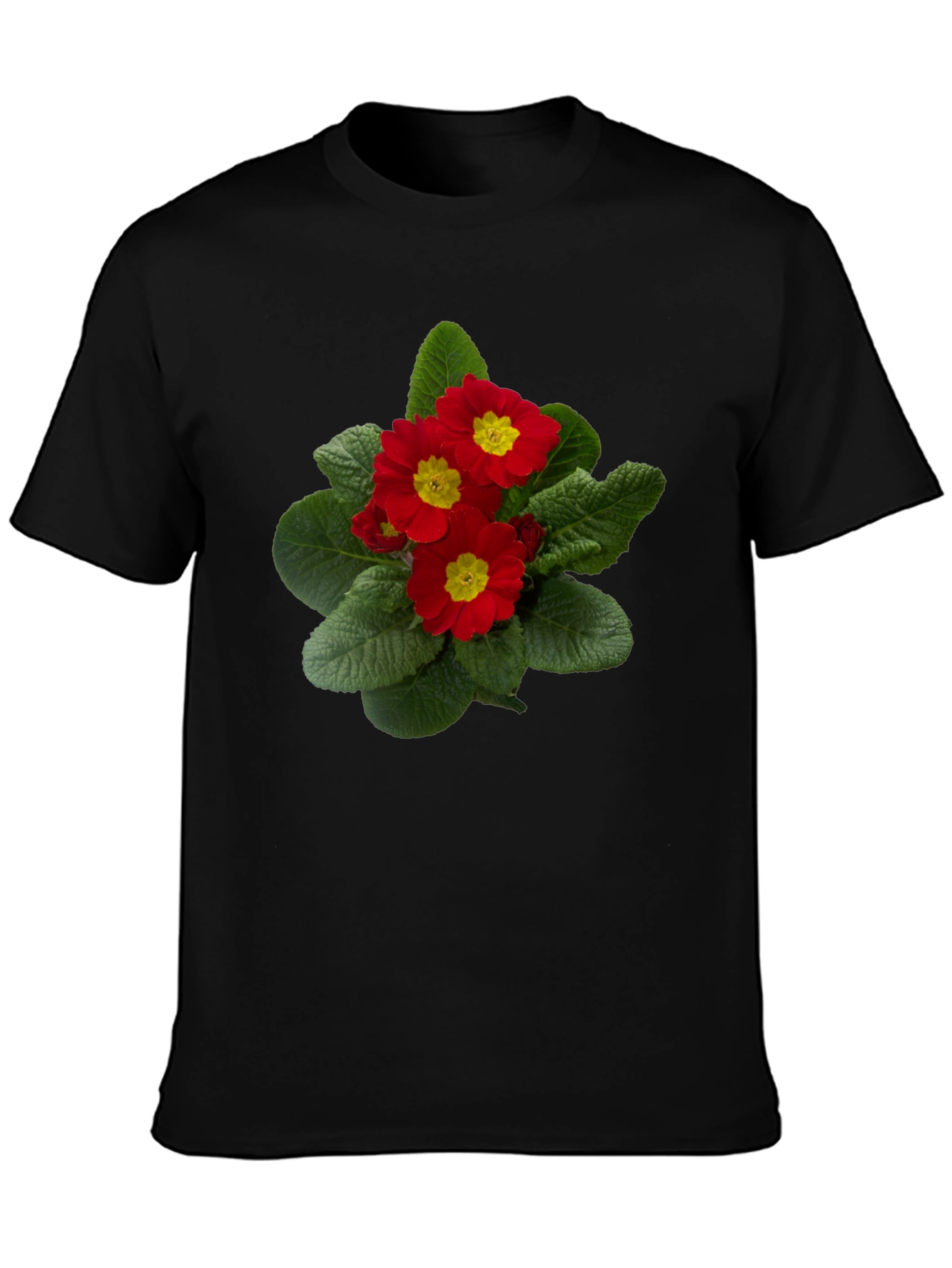 Floral Print T-Shirt - Red Primrose Design