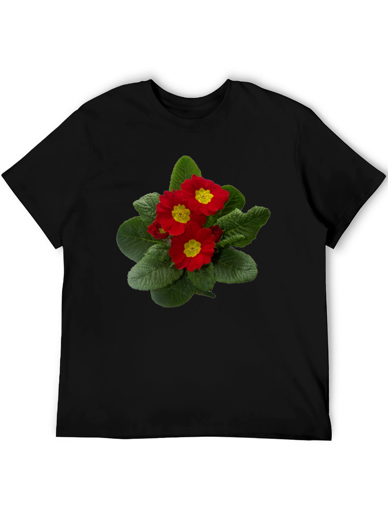 Floral Print T-Shirt - Red Primrose Design