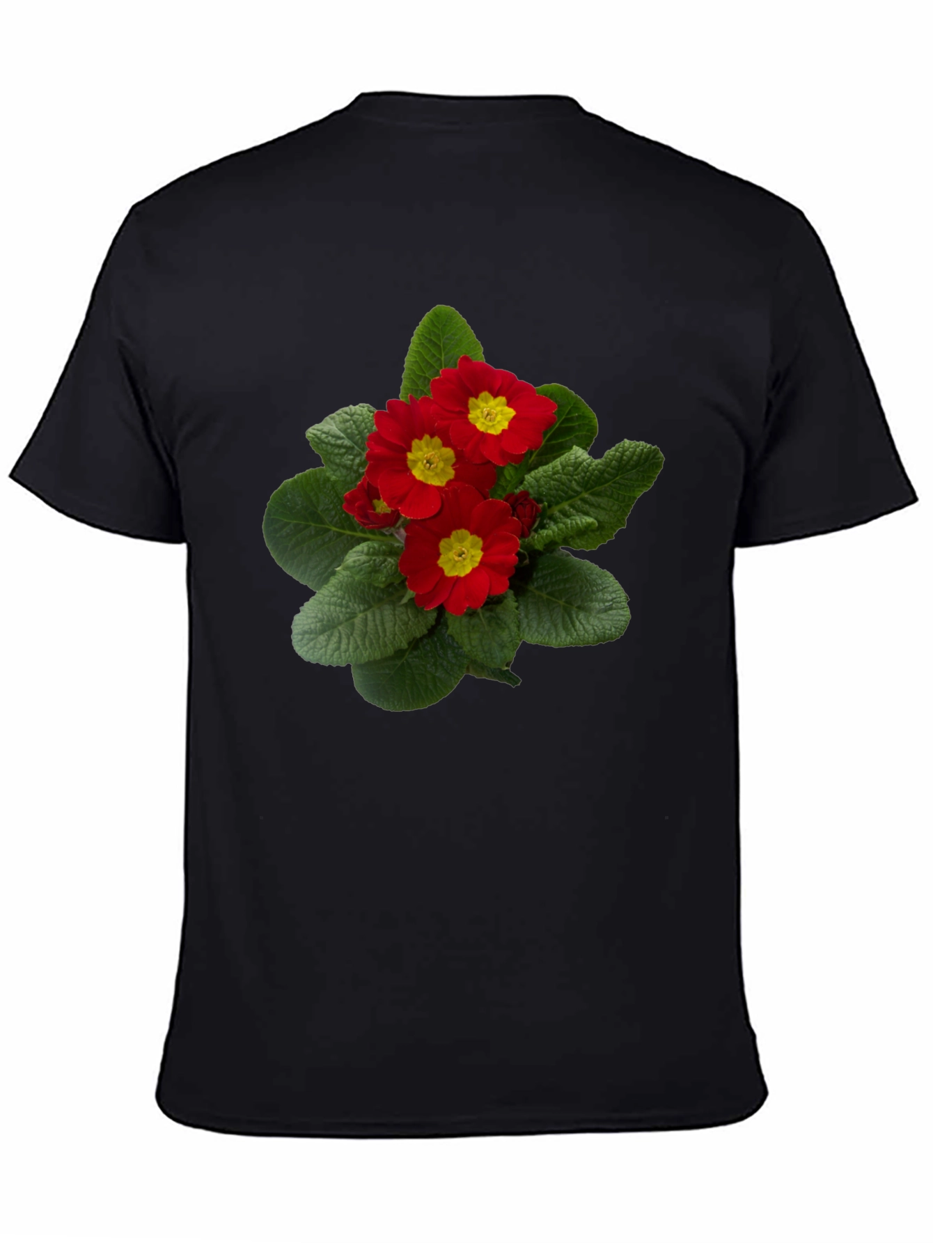 Floral Print T-Shirt - Red Primrose Design