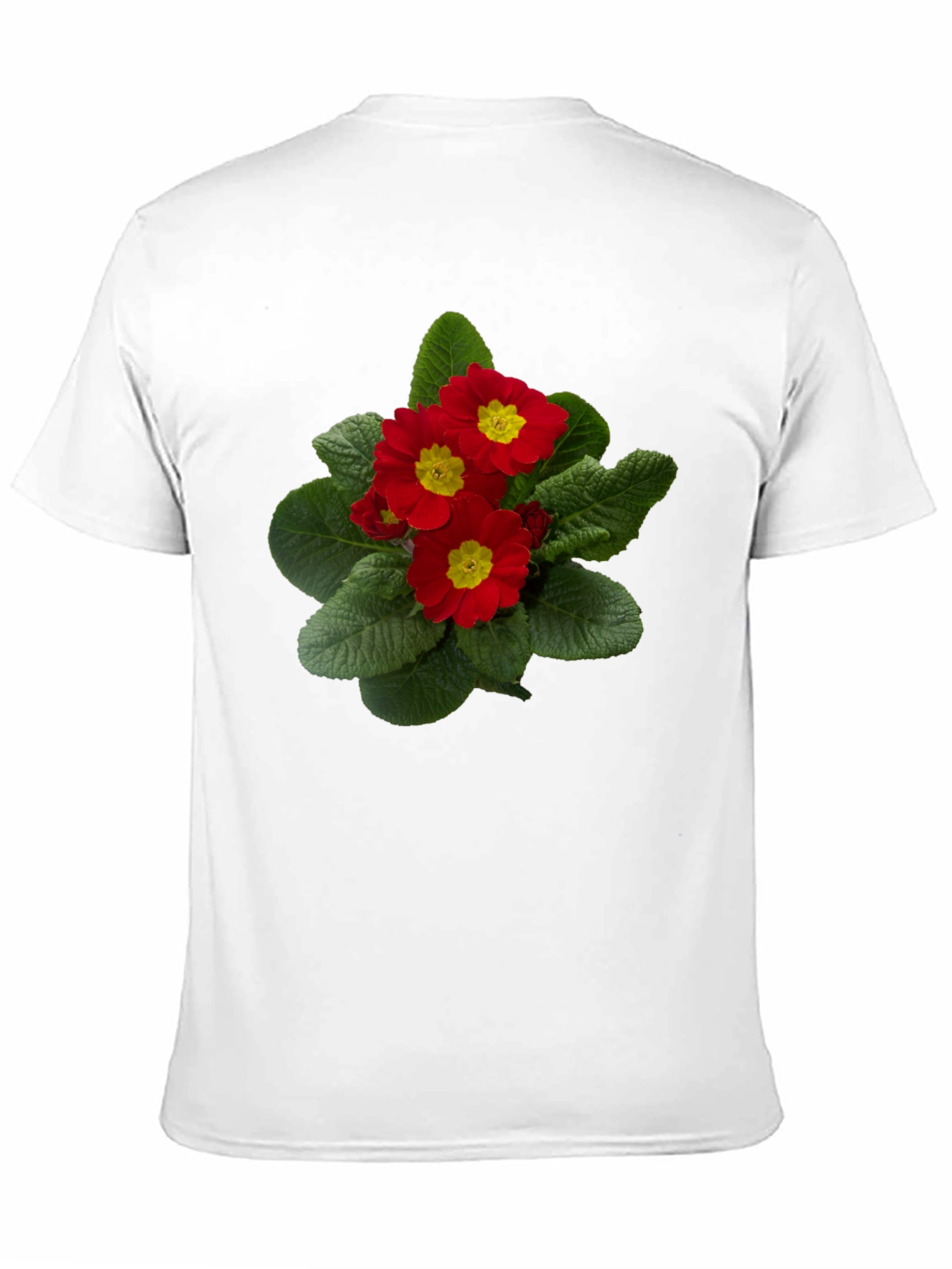 Floral Print T-Shirt - Red Primrose Design