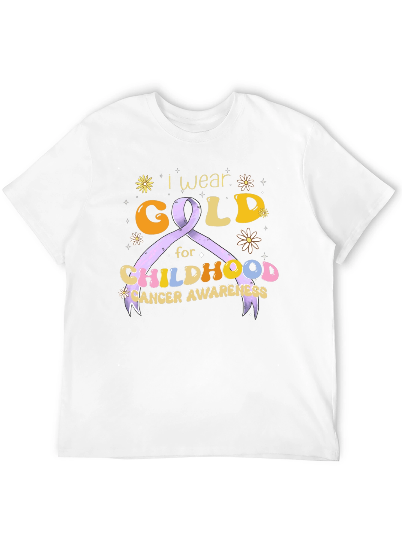 Childhood Cancer Awareness T-Shirt Gold Ribbon