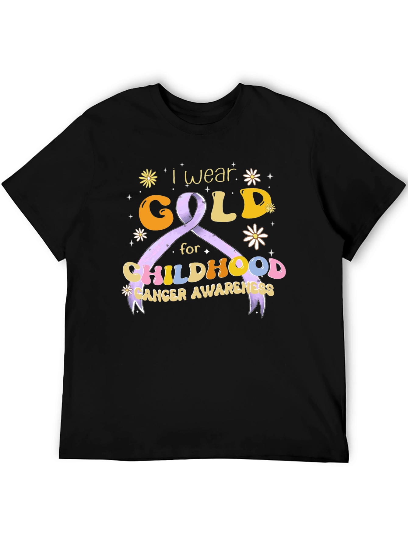 Childhood Cancer Awareness T-Shirt Gold Ribbon