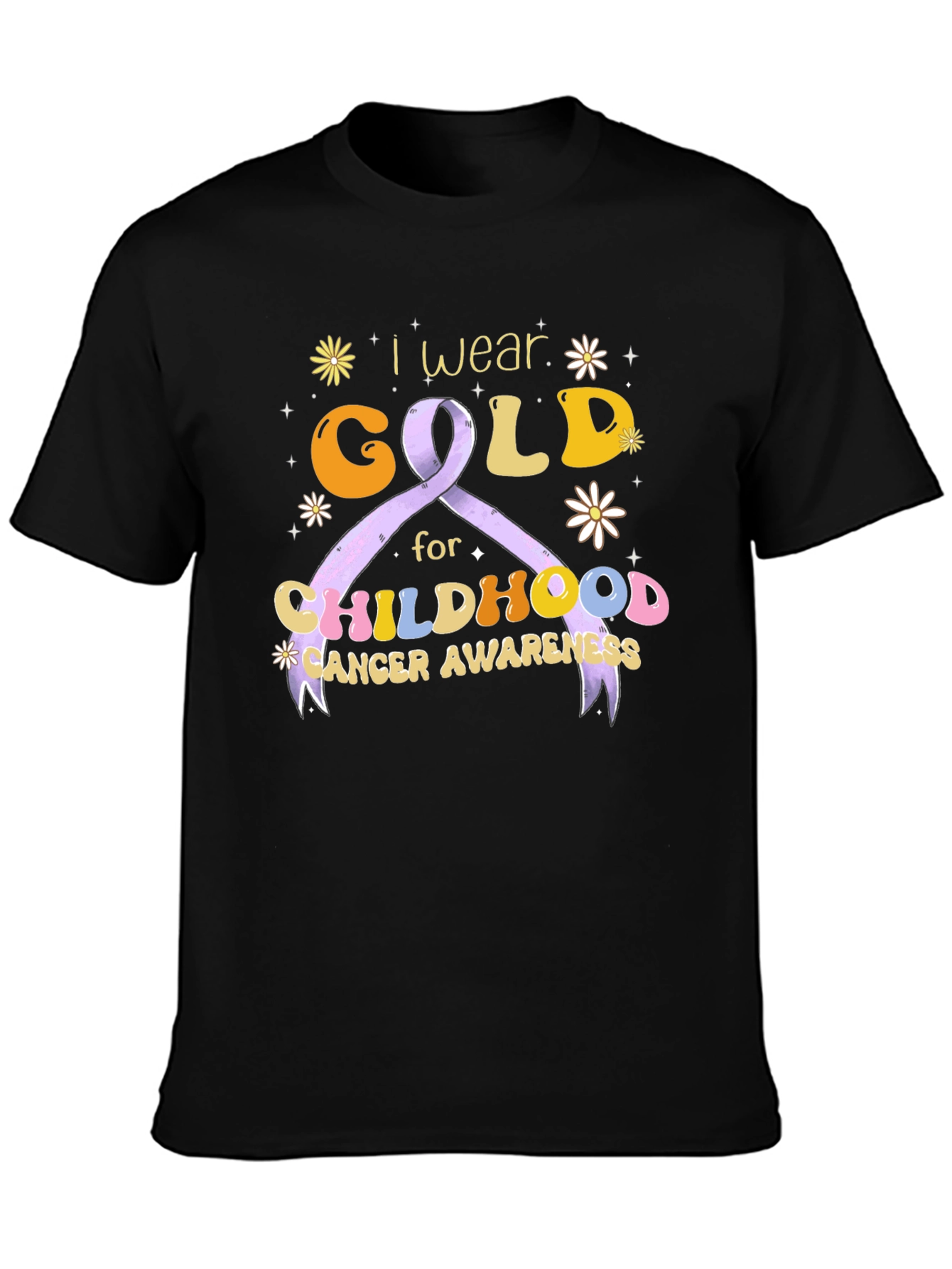 Childhood Cancer Awareness T-Shirt Gold Ribbon