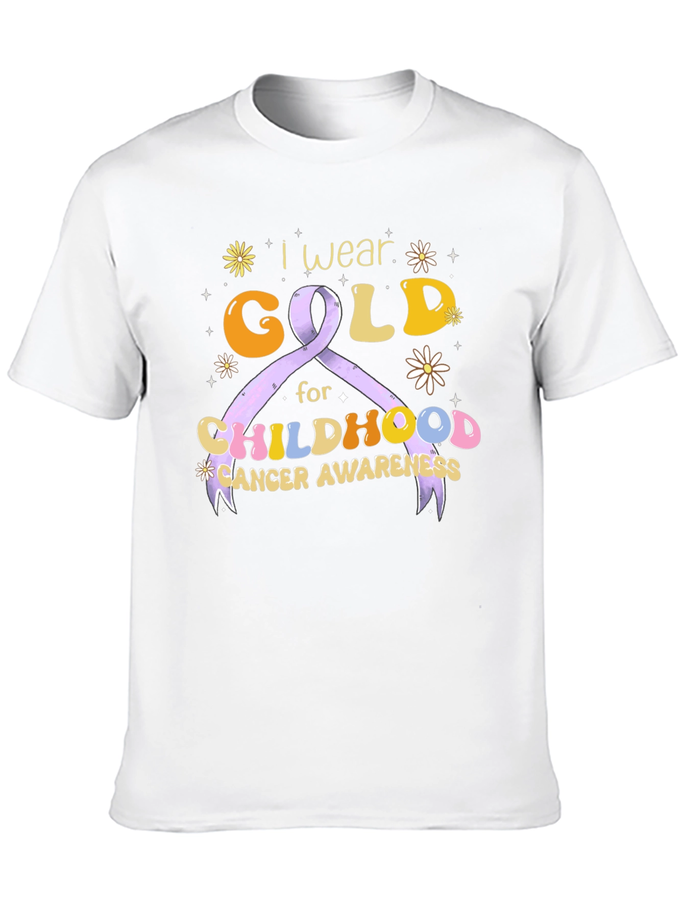 Childhood Cancer Awareness T-Shirt Gold Ribbon