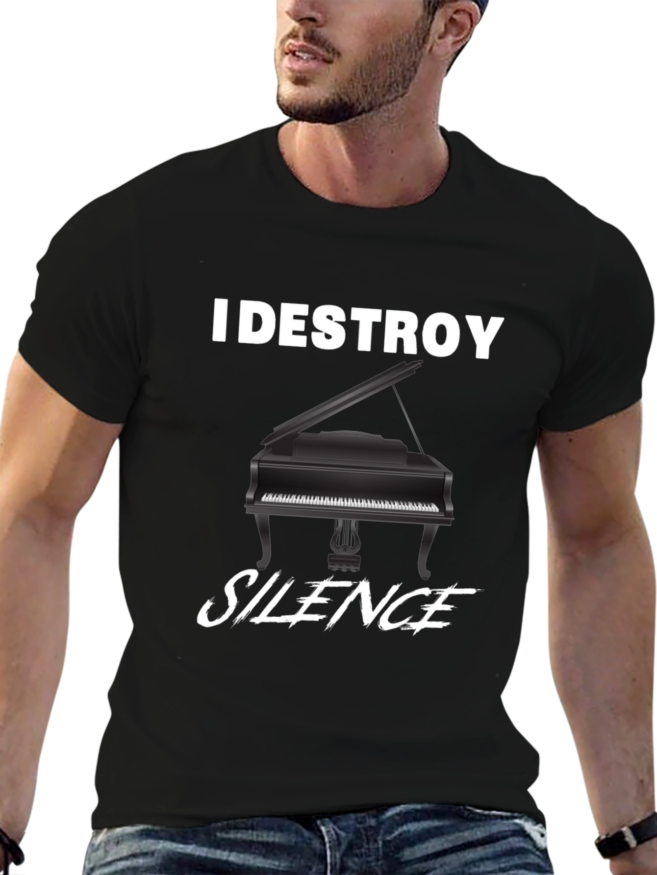 I Destroy Silence Piano T-Shirt