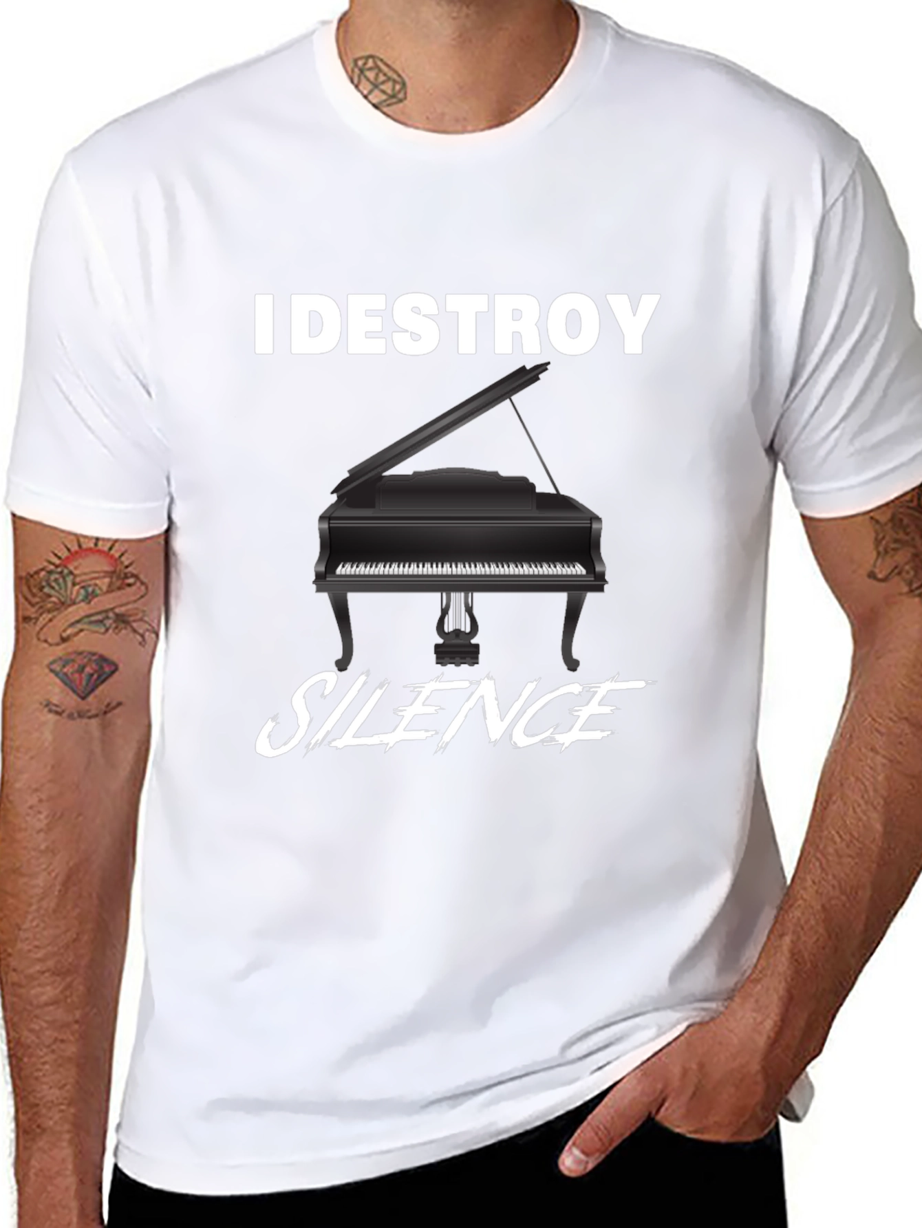 I Destroy Silence Piano T-Shirt
