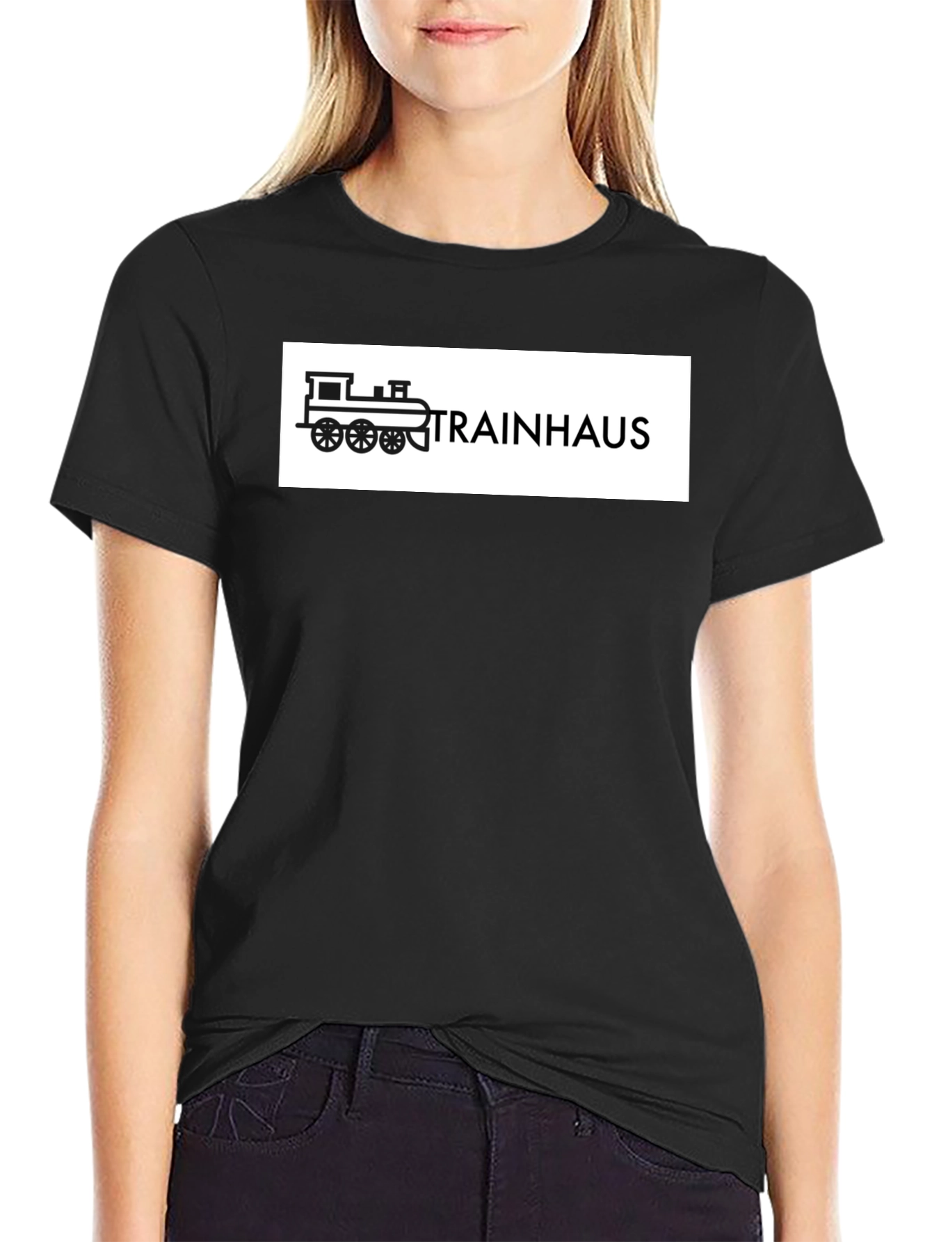 Trainhaus T-Shirt - Black Graphic Tee