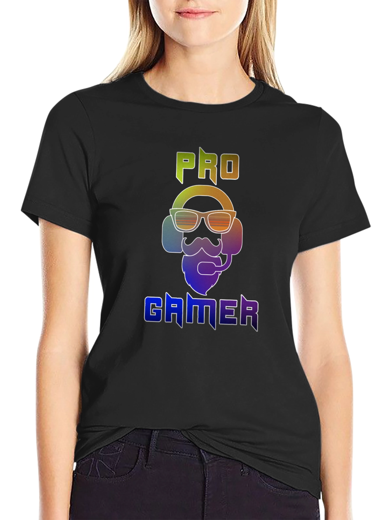 Pro Gamer T-Shirt - Gaming Headset & Beard Design
