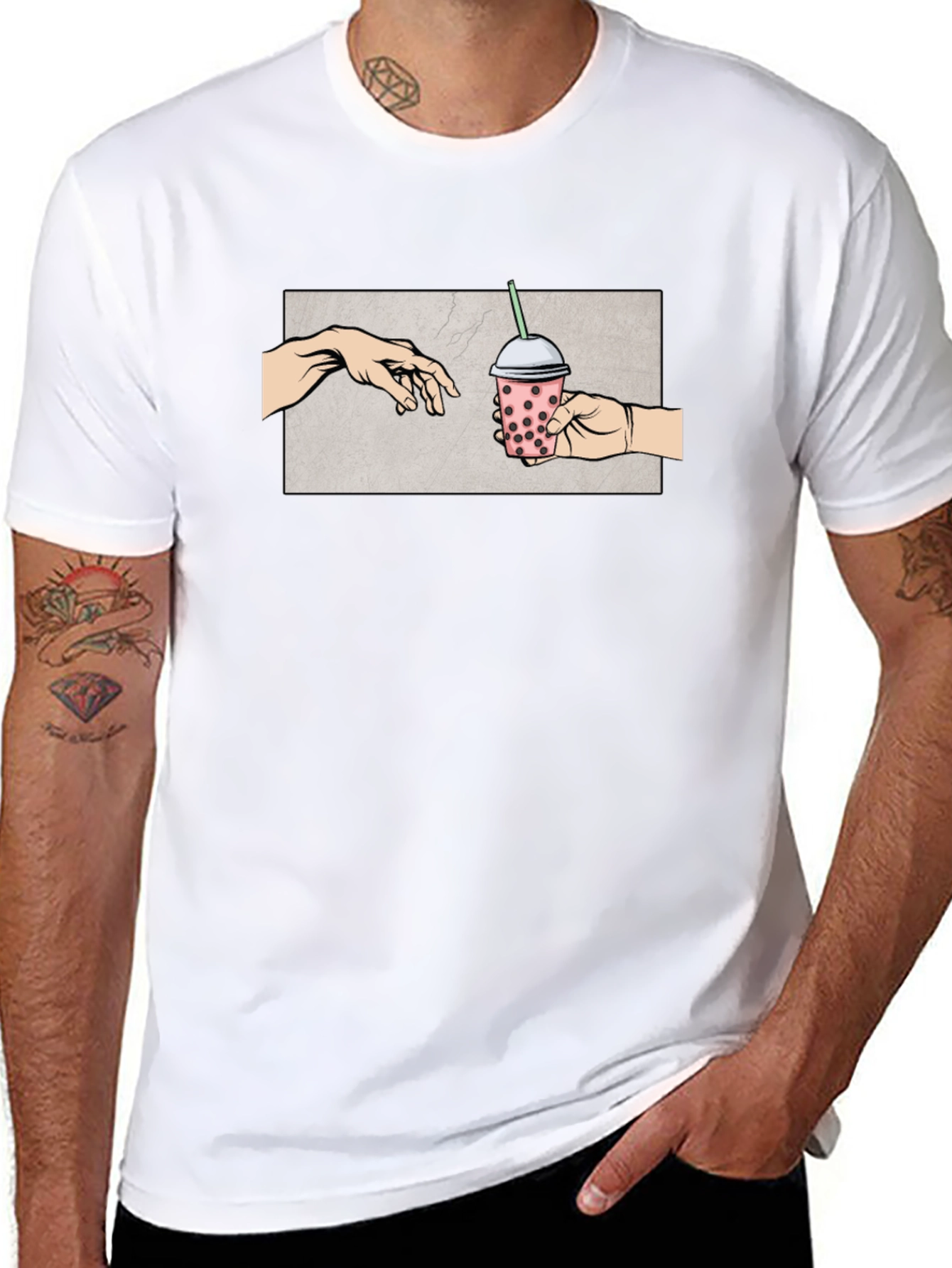 Boba Tea Creation T-Shirt - Michelangelo Parody