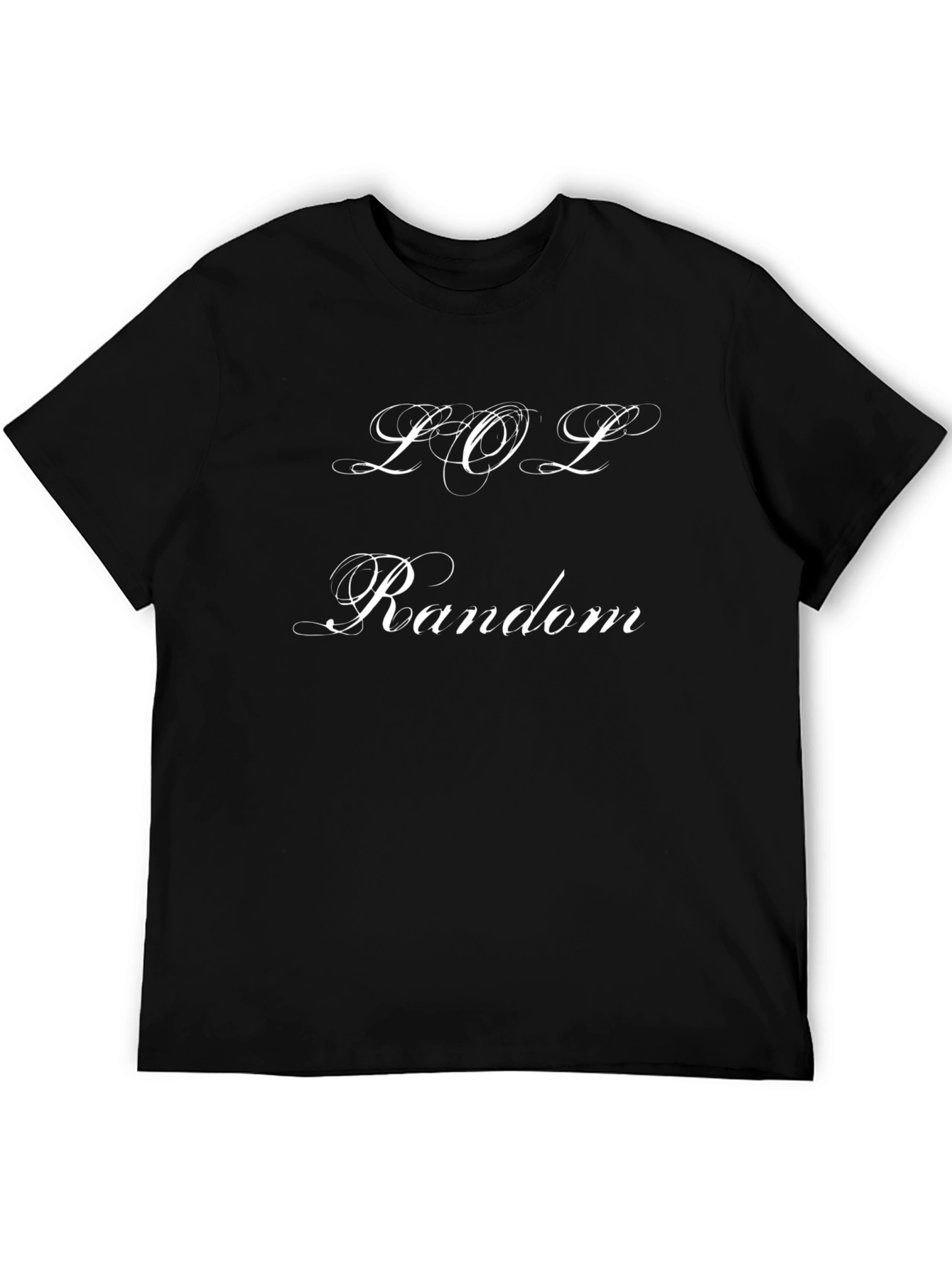 LOL Random Graphic Tee - Black Cotton Casual T-Shirt