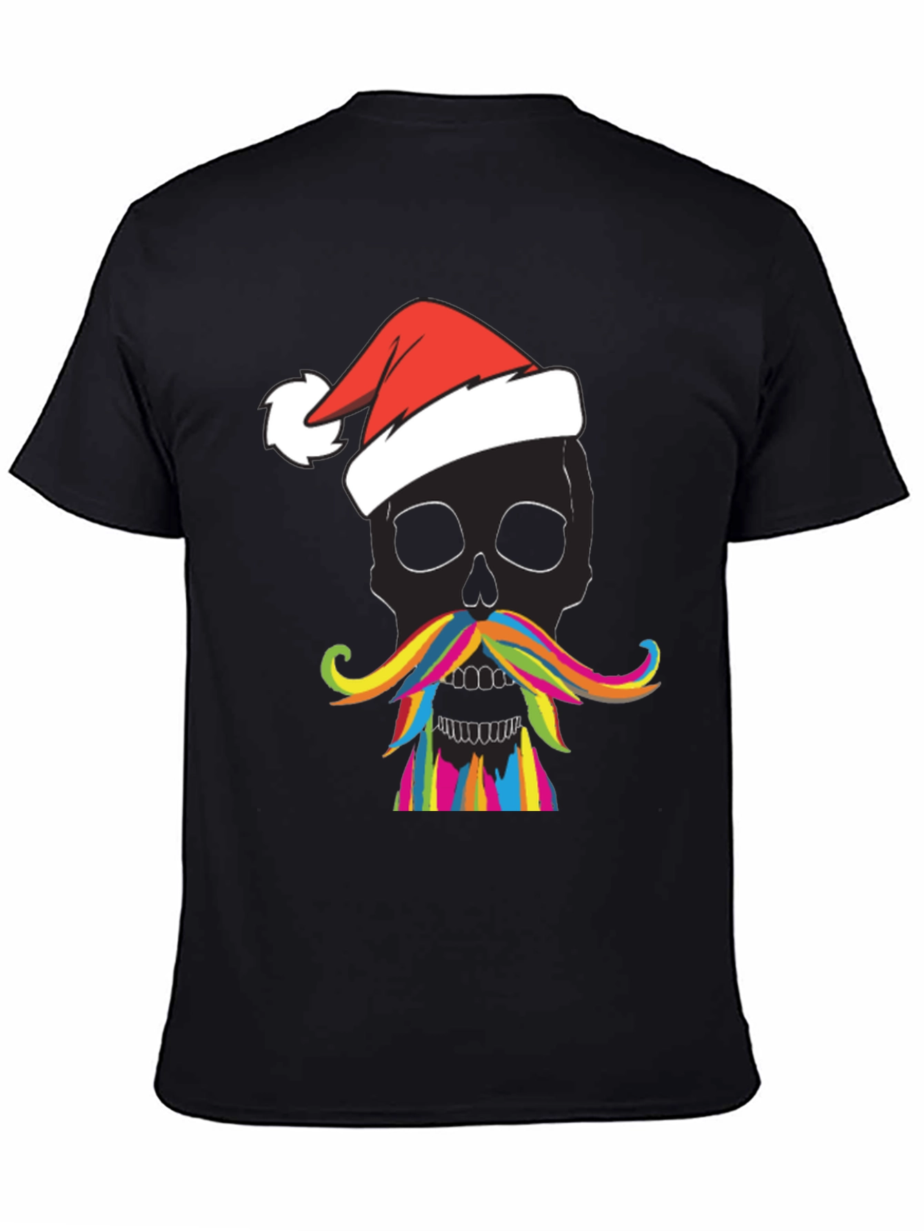 Skull with Santa Hat Mens Graphic Tee
