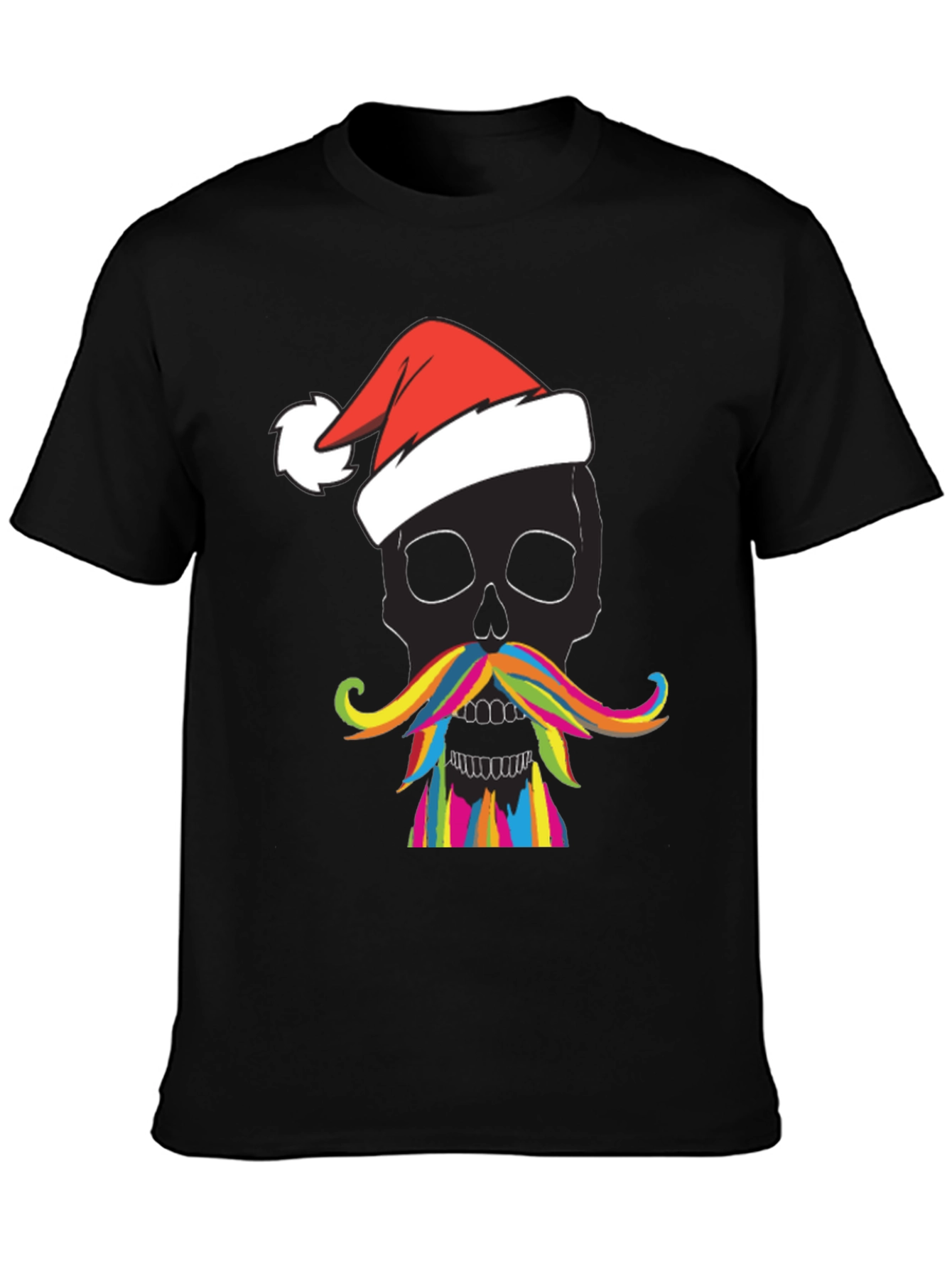 Skull with Santa Hat Mens Graphic Tee