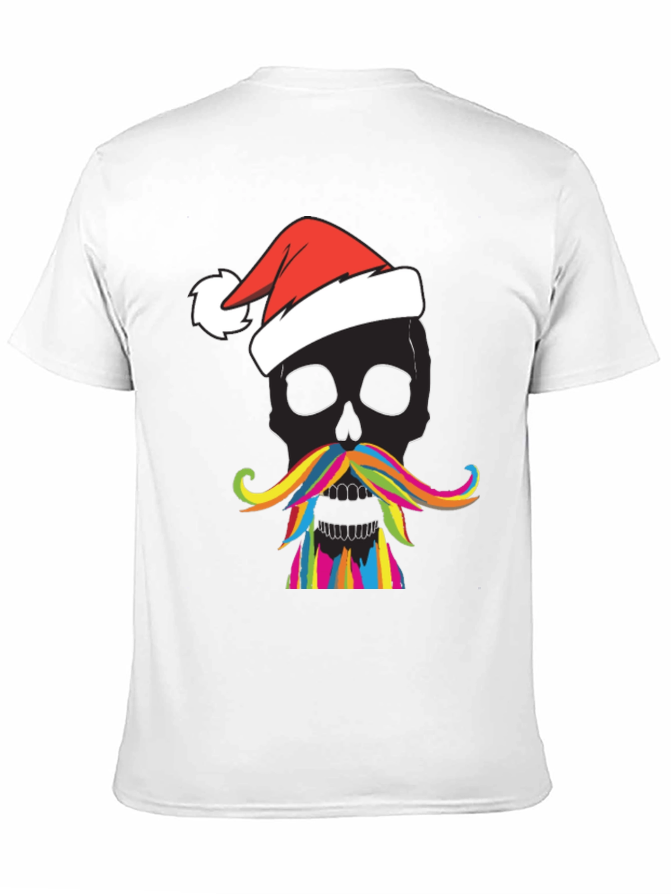 Skull with Santa Hat Mens Graphic Tee