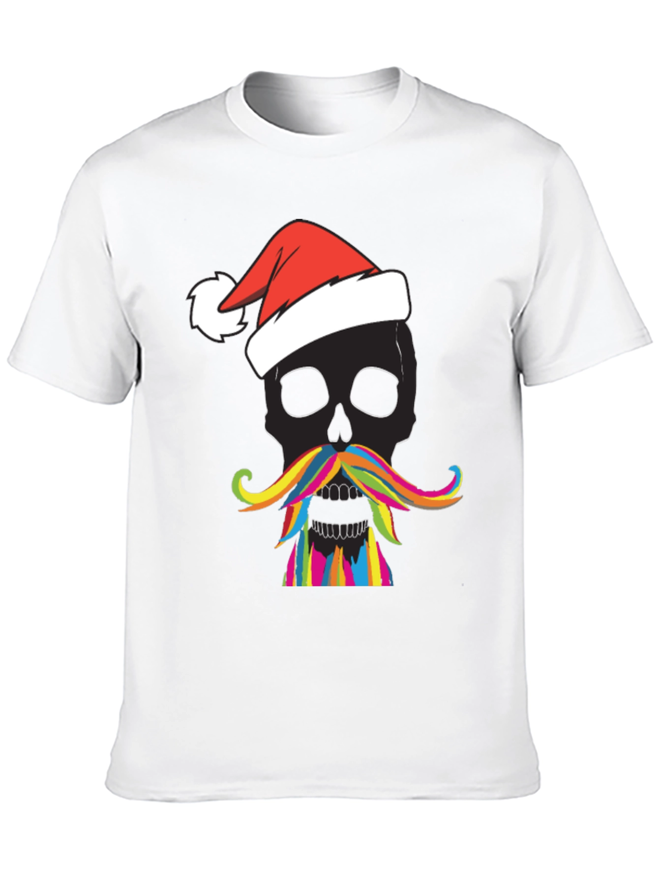 Skull with Santa Hat Mens Graphic Tee
