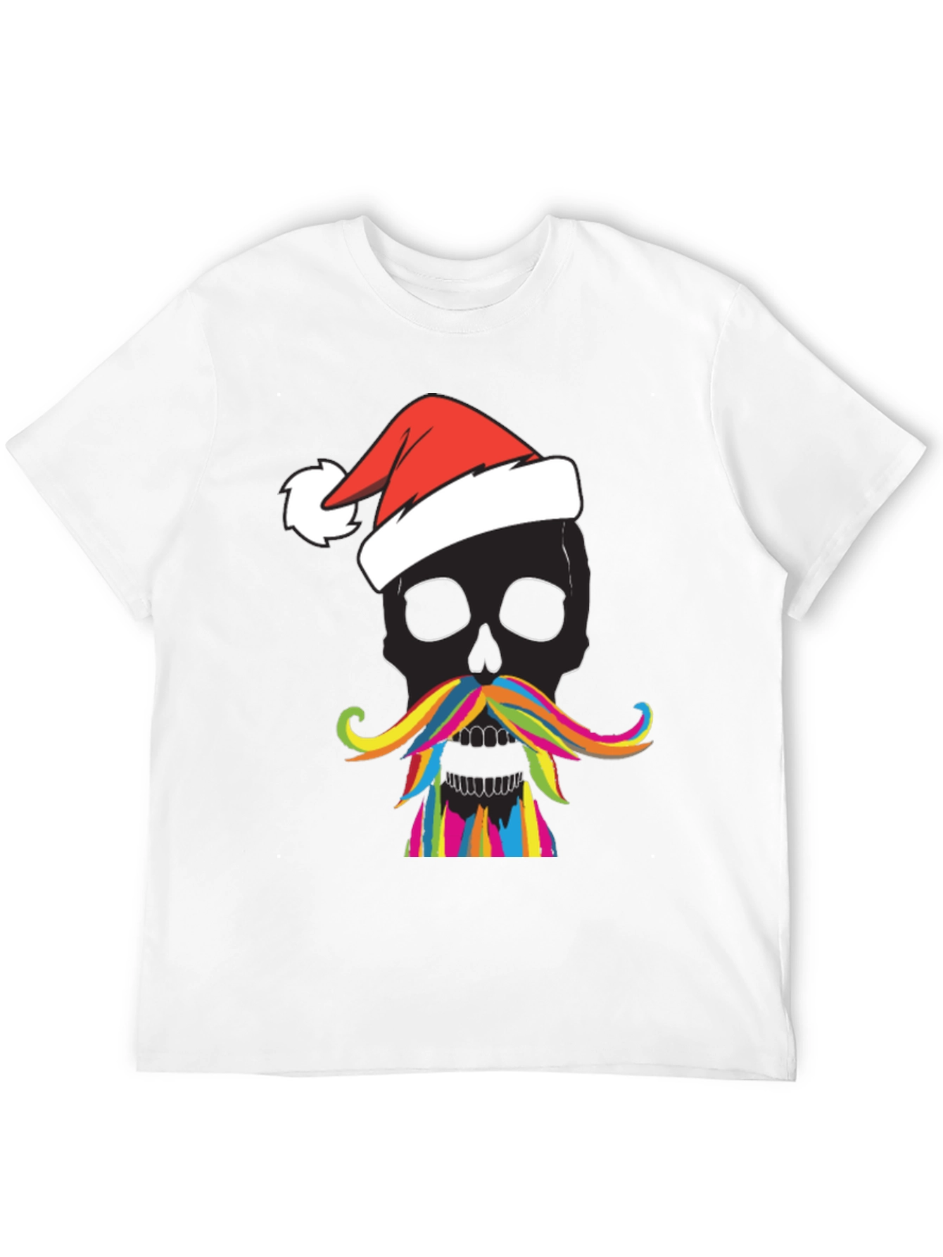 Skull with Santa Hat Mens Graphic Tee