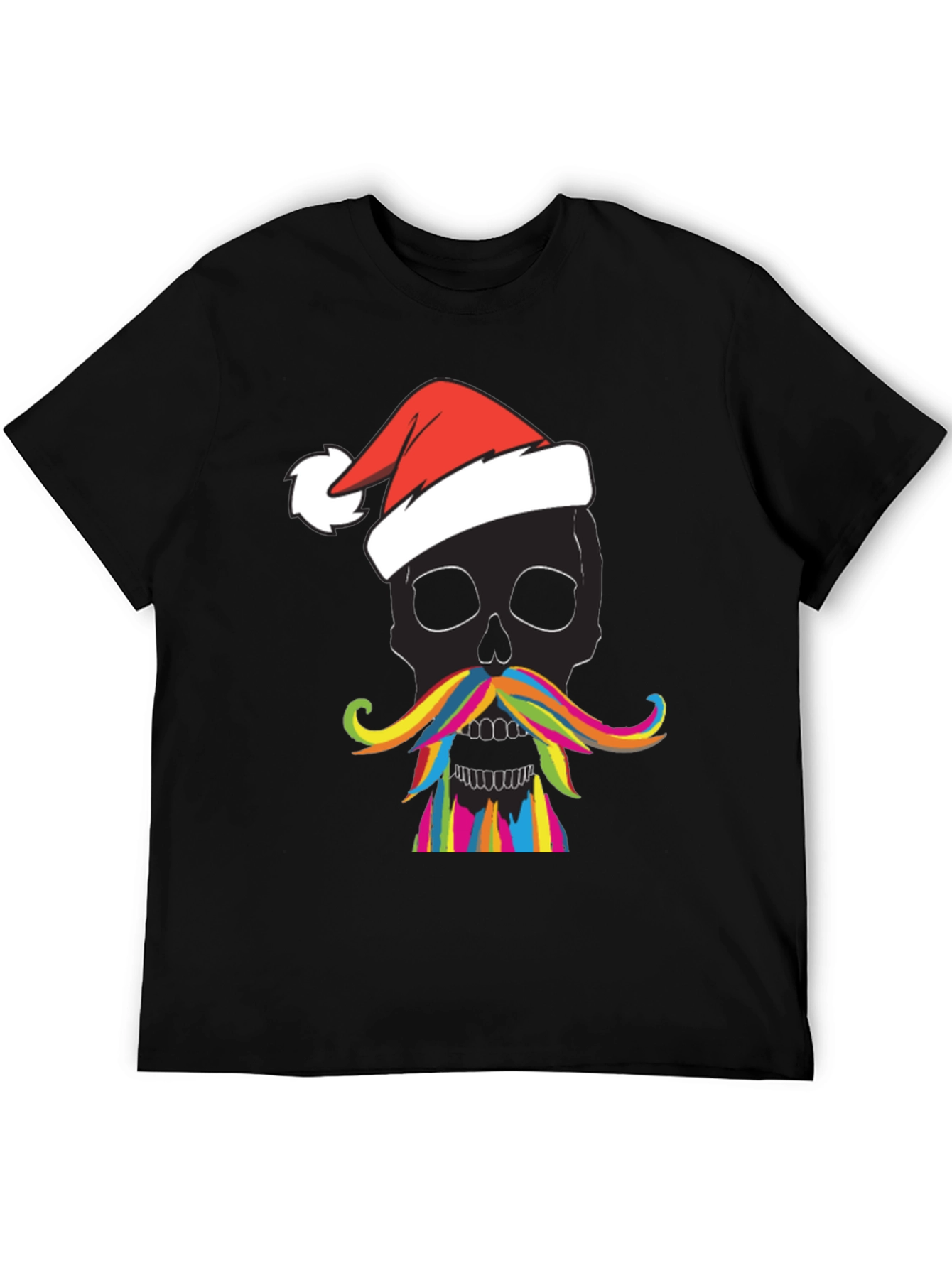 Skull with Santa Hat Mens Graphic Tee