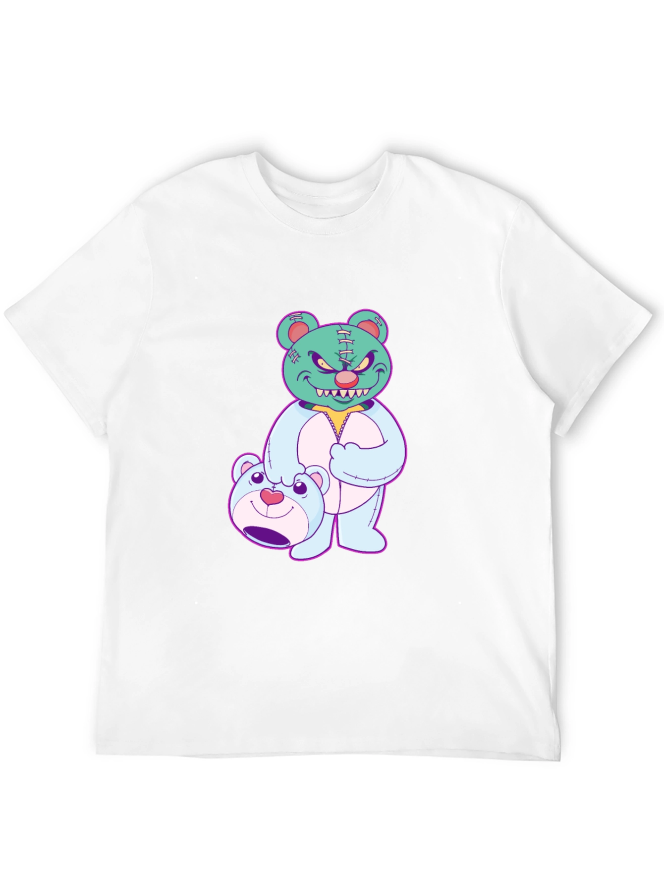 Edgy Teddy Bear Graphic Tee - Black