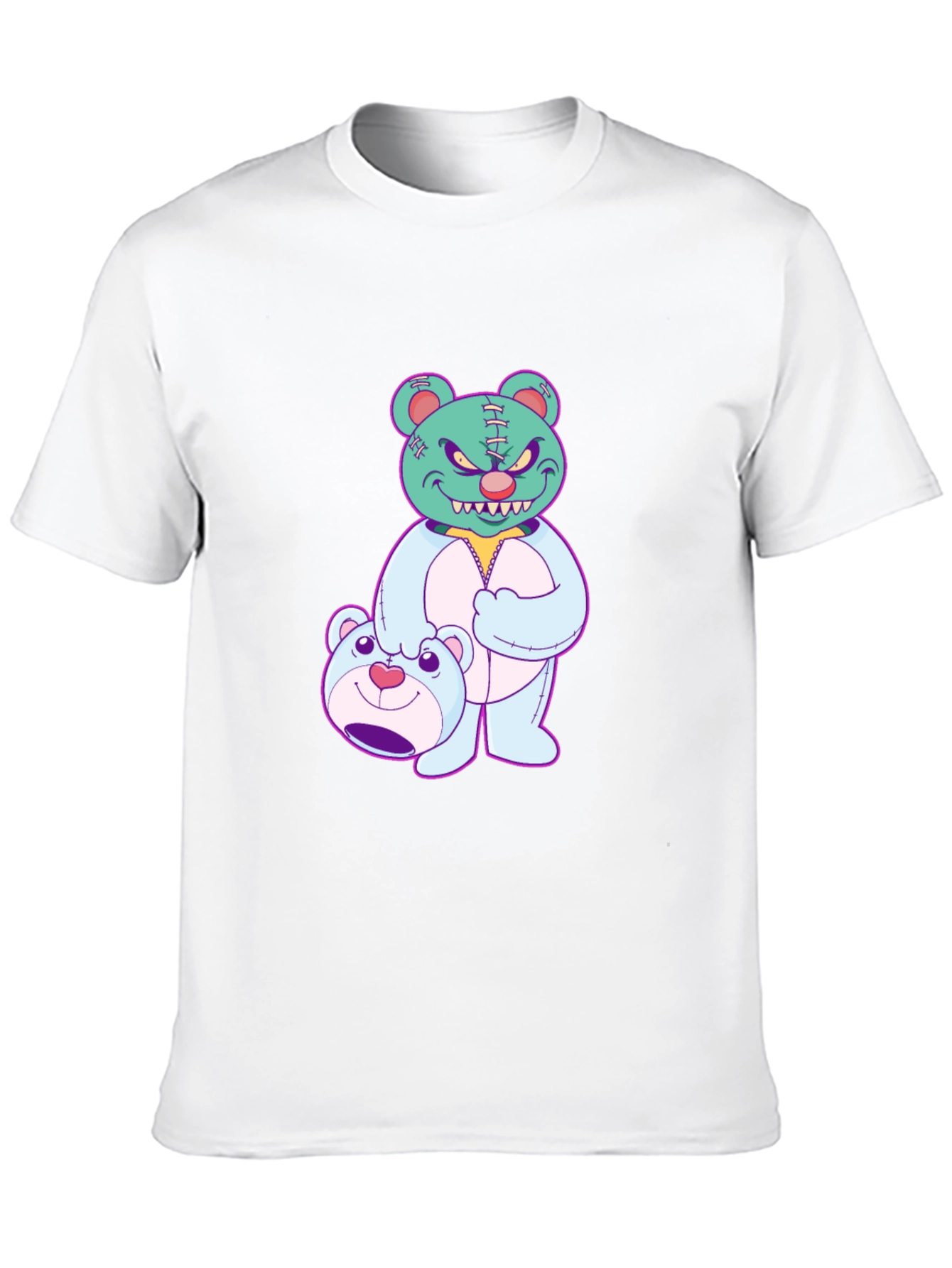 Edgy Teddy Bear Graphic Tee - Black