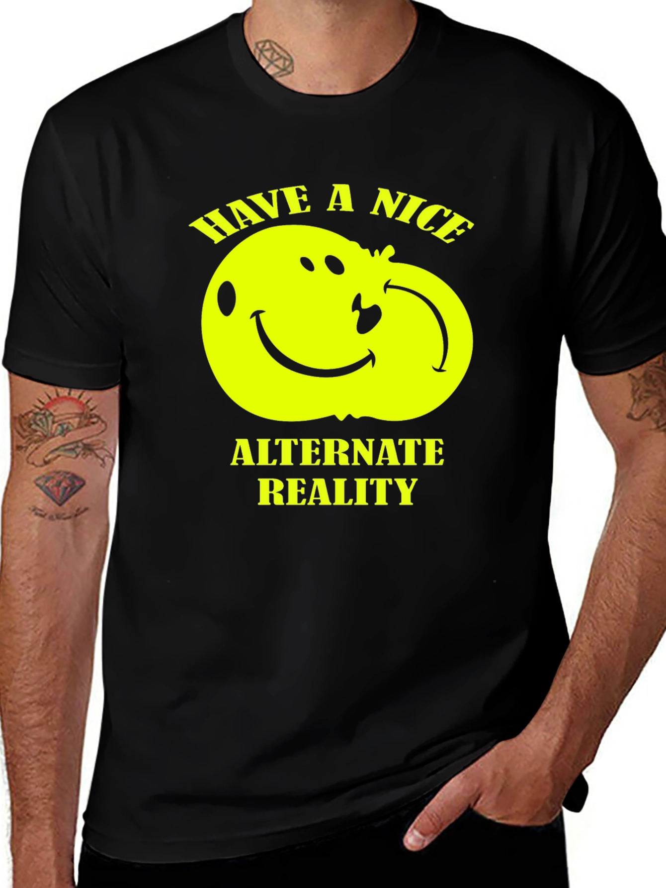 Have A Nice Alternate Reality Black Graphic Tee