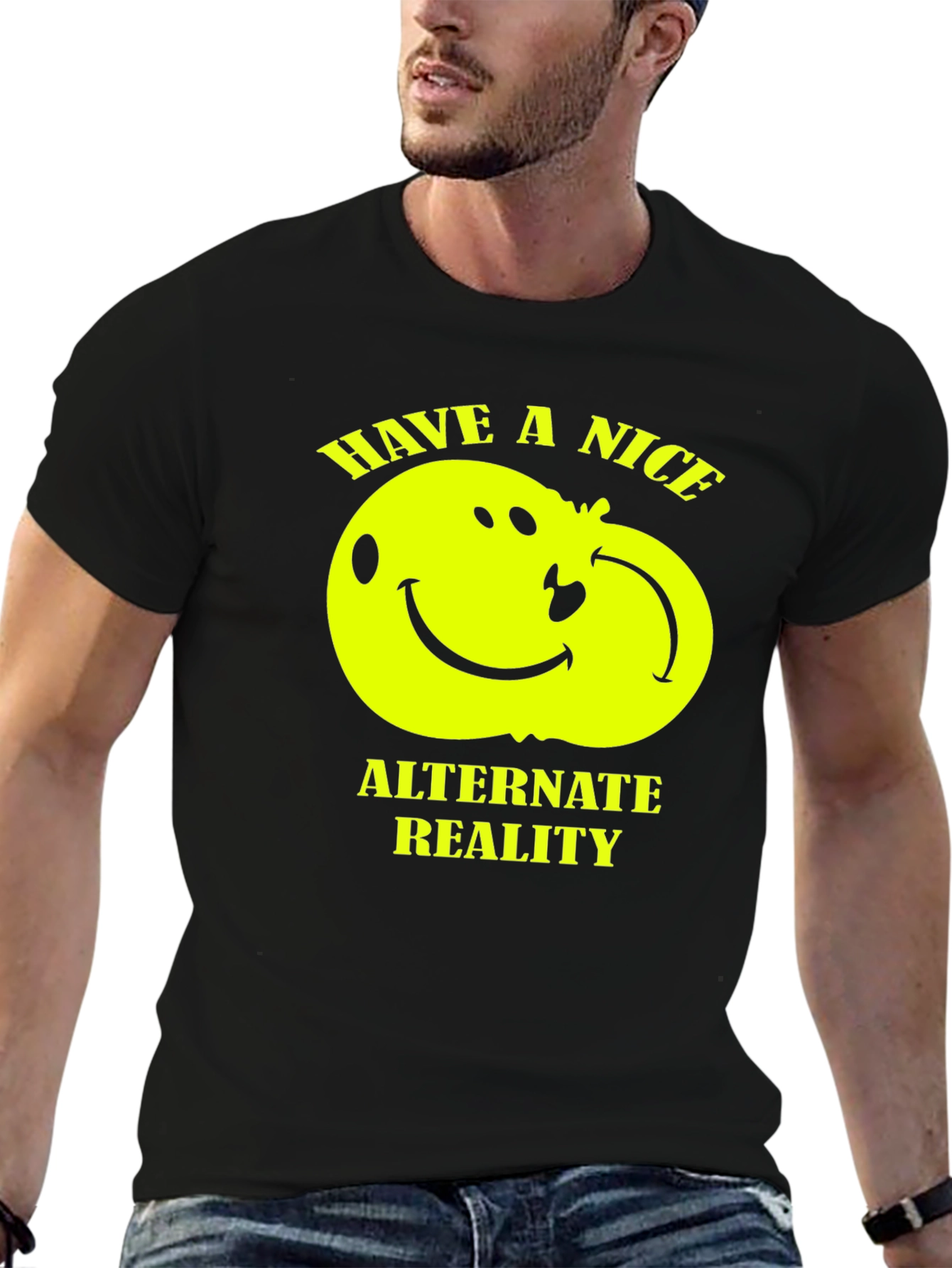 Have A Nice Alternate Reality Black Graphic Tee