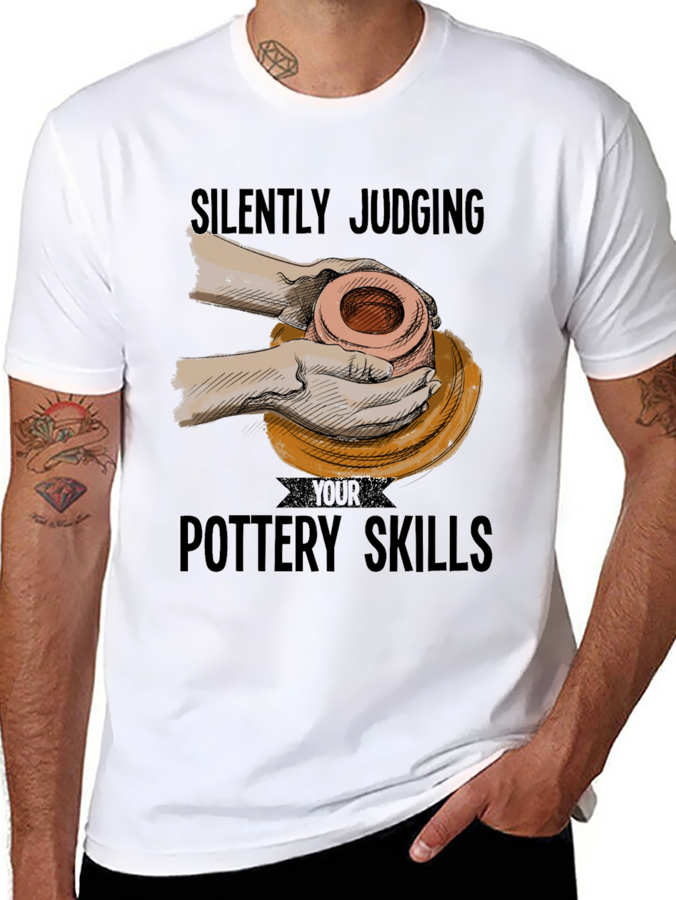 Silently Judging Pottery Skills Graphic T-Shirt