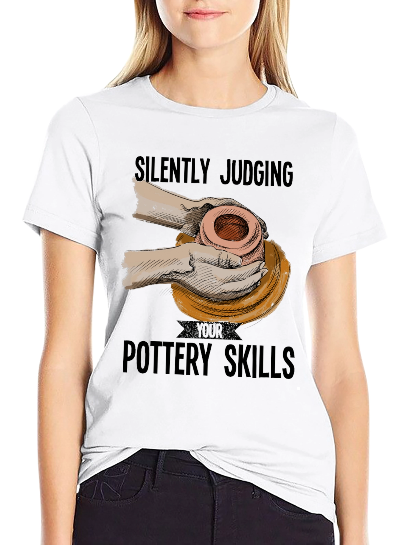 Silently Judging Pottery Skills Graphic T-Shirt