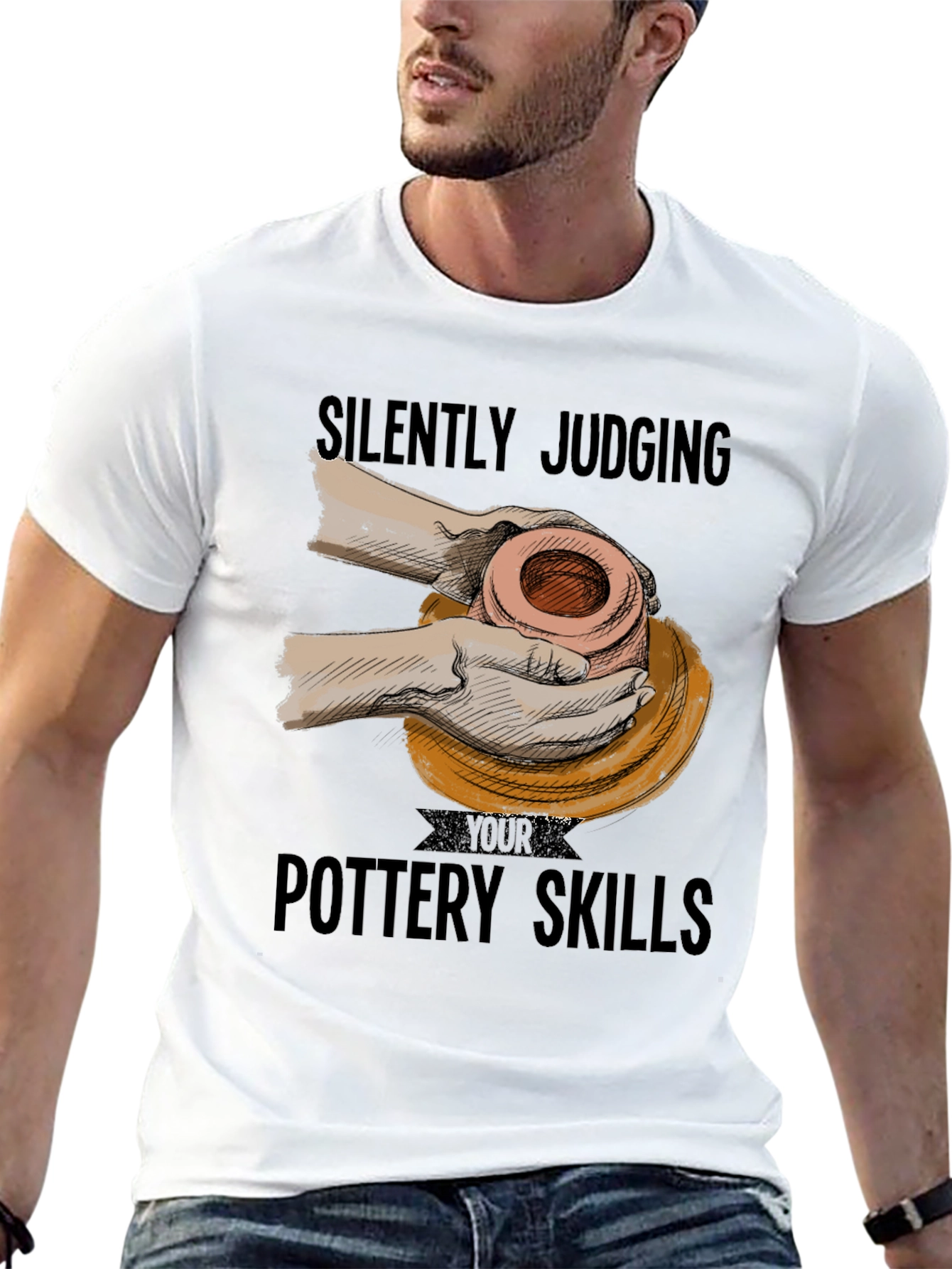Silently Judging Pottery Skills Graphic T-Shirt