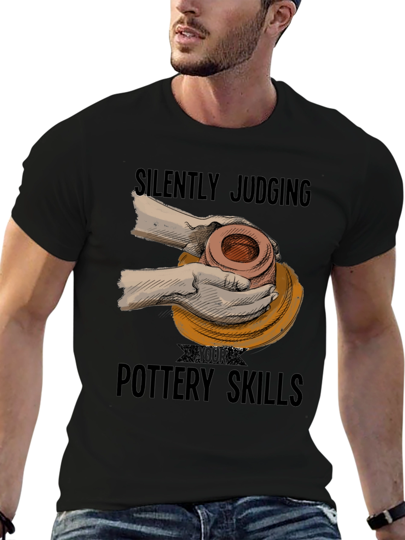 Silently Judging Pottery Skills Graphic T-Shirt