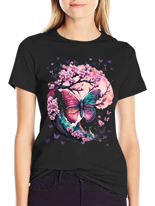 Butterfly Cherry Blossom Graphic Tee