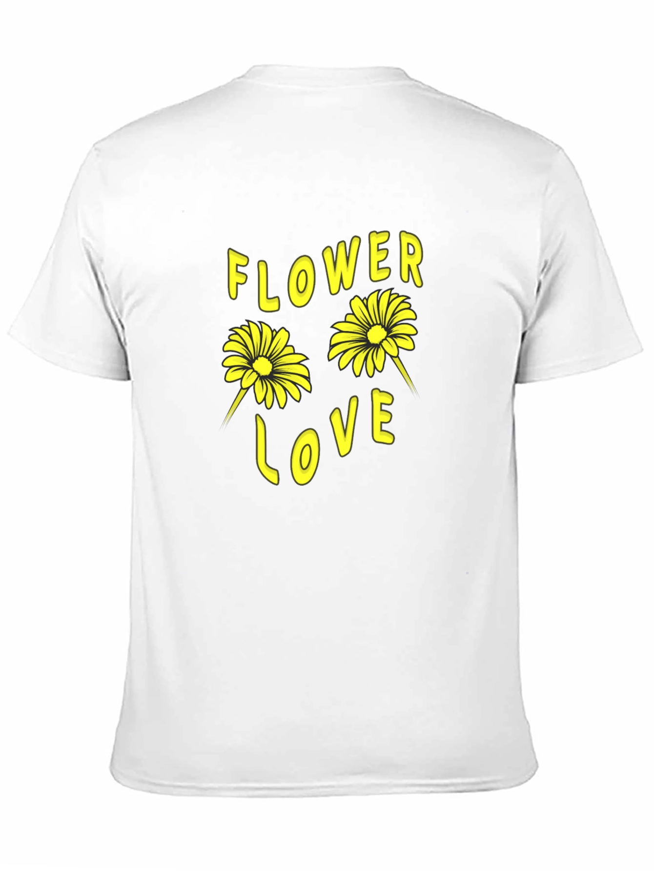 Flower Love Graphic Tee - Black Cotton Shirt