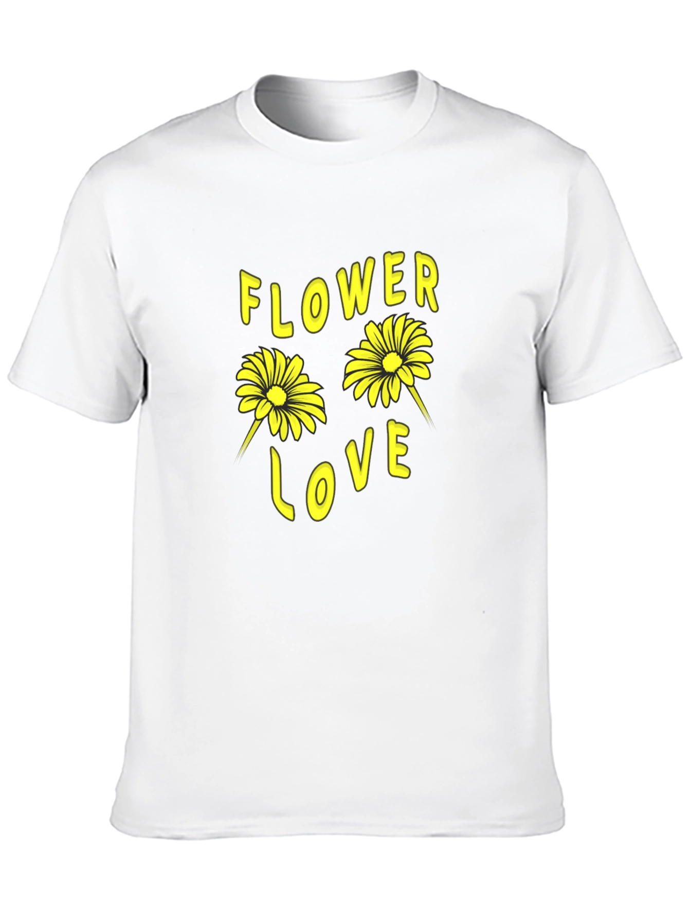 Flower Love Graphic Tee - Black Cotton Shirt