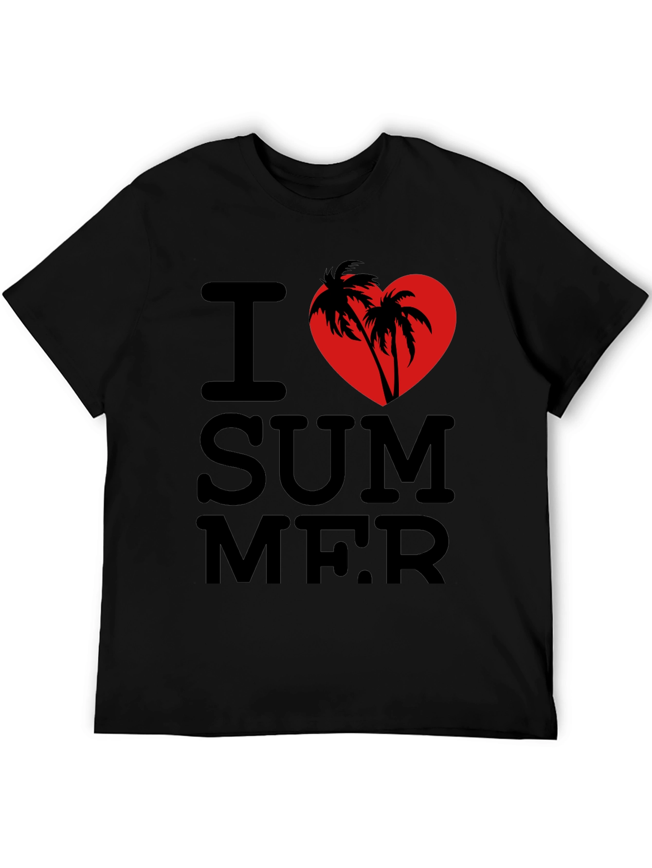 I Love Summer T-Shirt - Palm Tree Heart Design