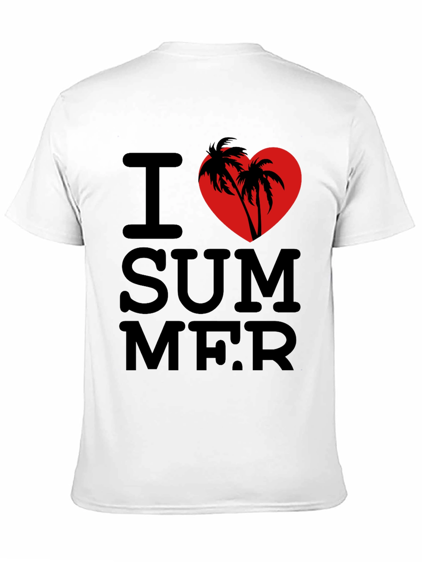 I Love Summer T-Shirt - Palm Tree Heart Design
