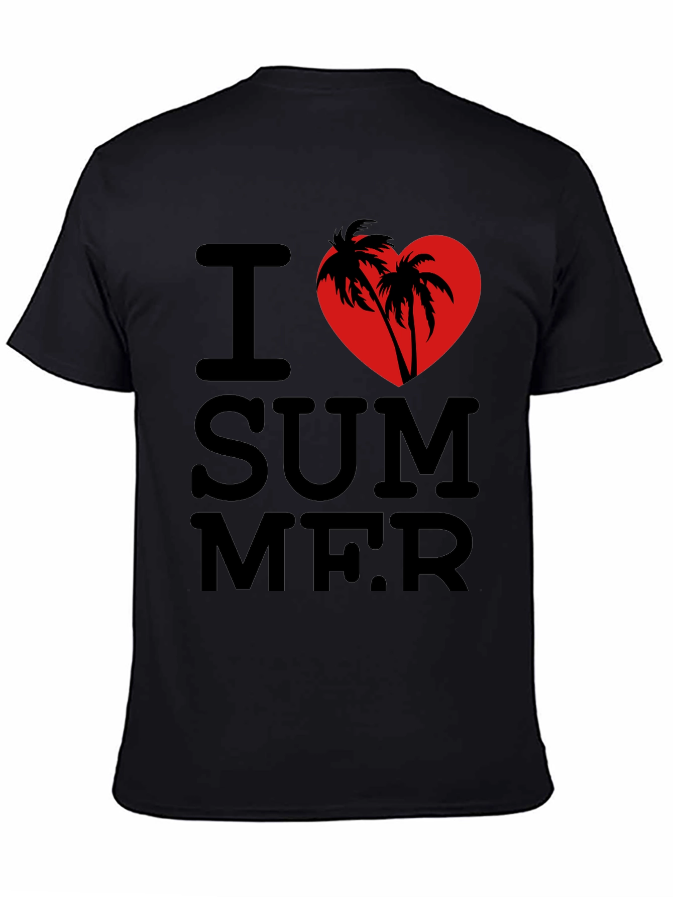 I Love Summer T-Shirt - Palm Tree Heart Design