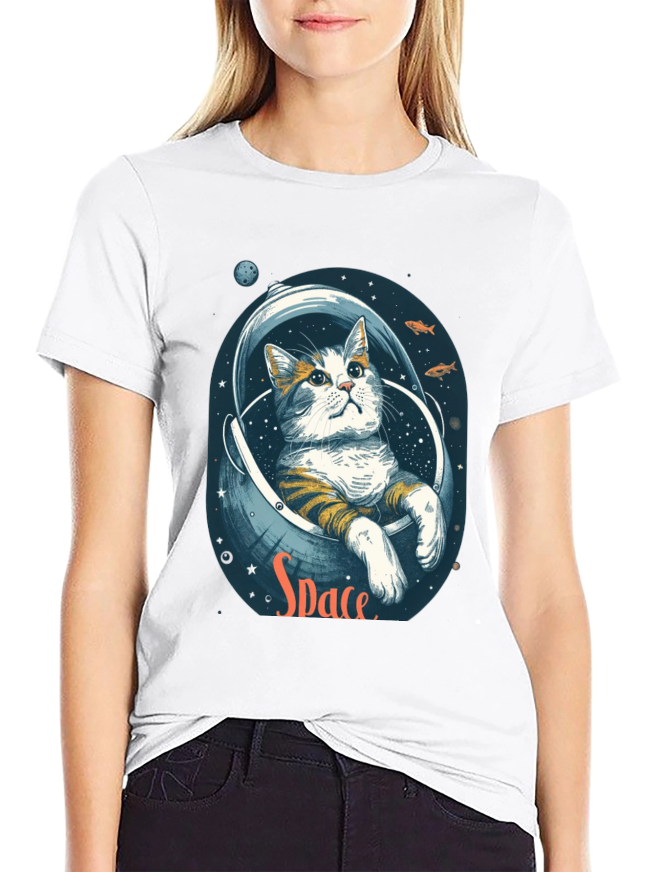 Astronaut Cat T-Shirt - Space Graphic Tee