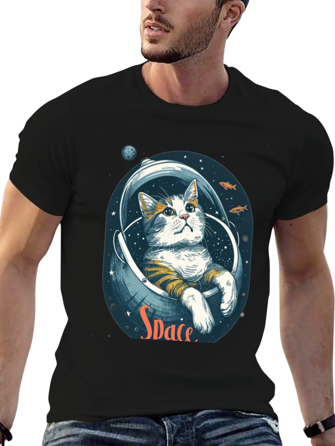 Astronaut Cat T-Shirt - Space Graphic Tee
