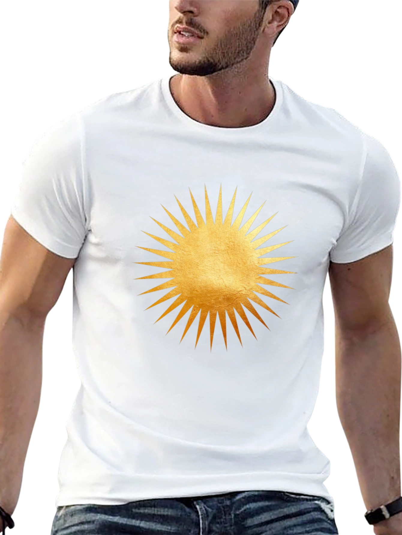 Radiant Sun Graphic Tee - Black Cotton Comfort