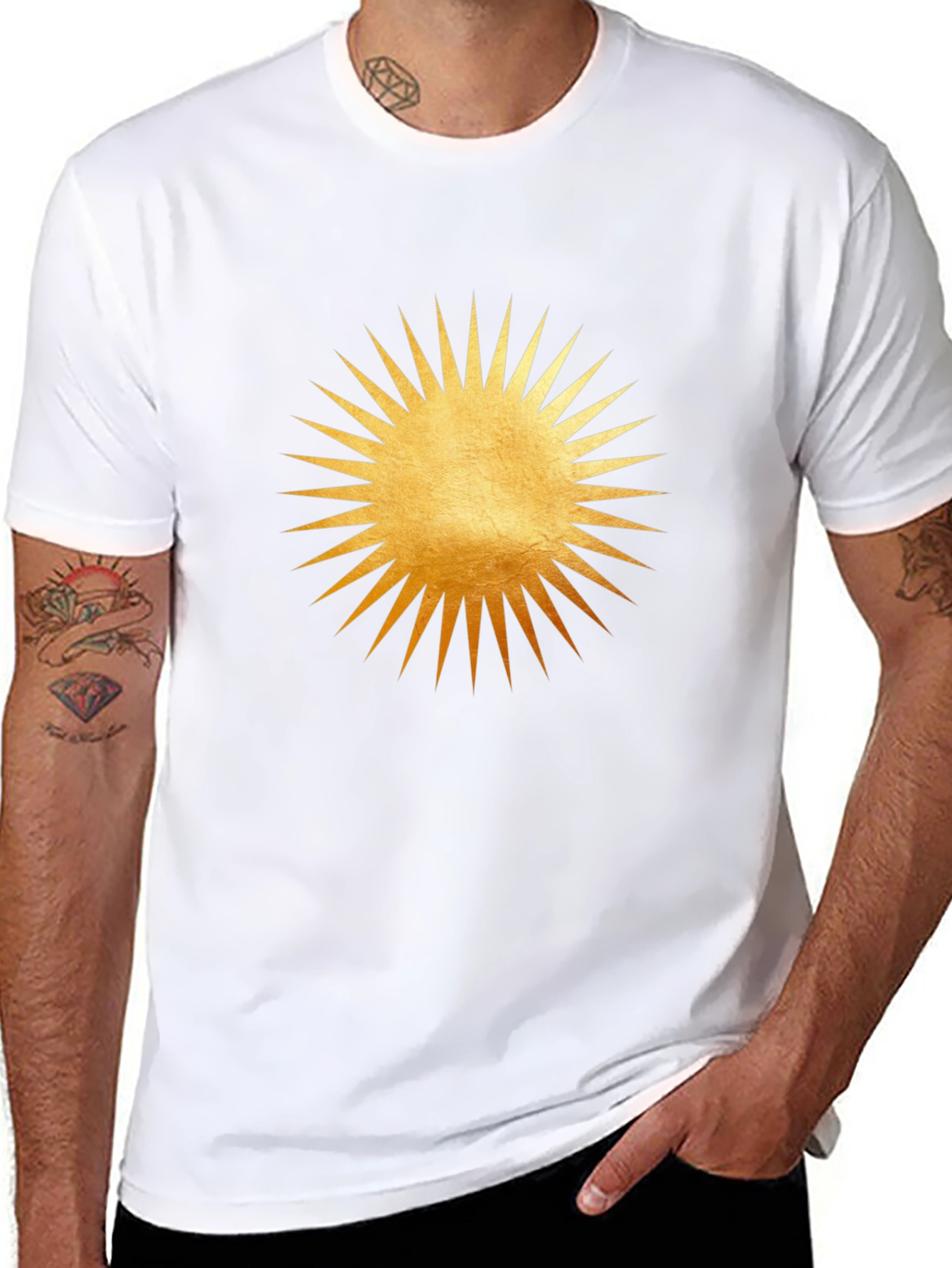 Radiant Sun Graphic Tee - Black Cotton Comfort