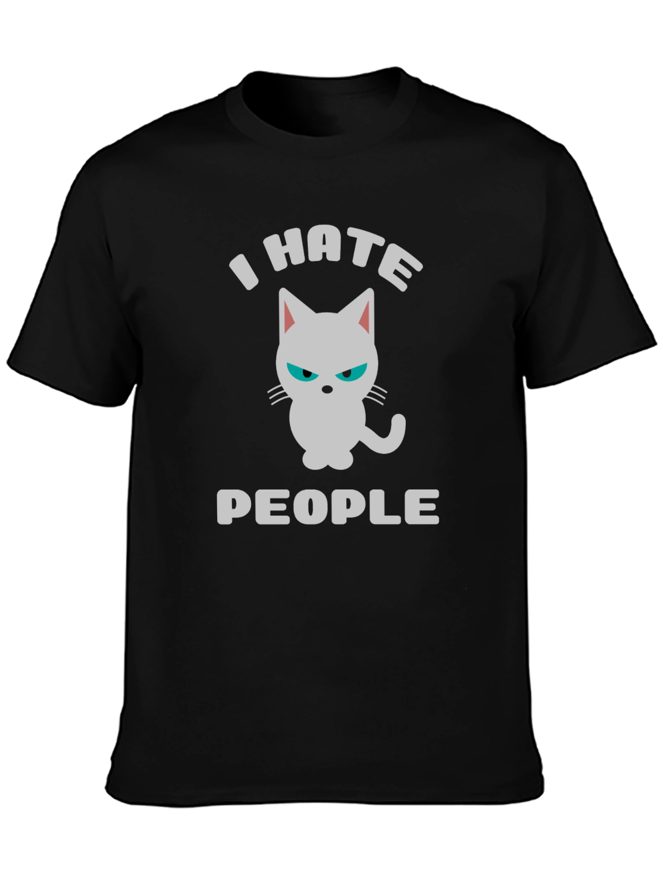 I Hate People Cat Graphic T-Shirt