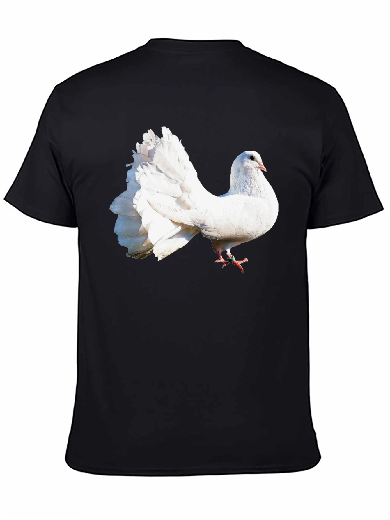 White Dove Graphic Tee - Classic Black Cotton Shirt