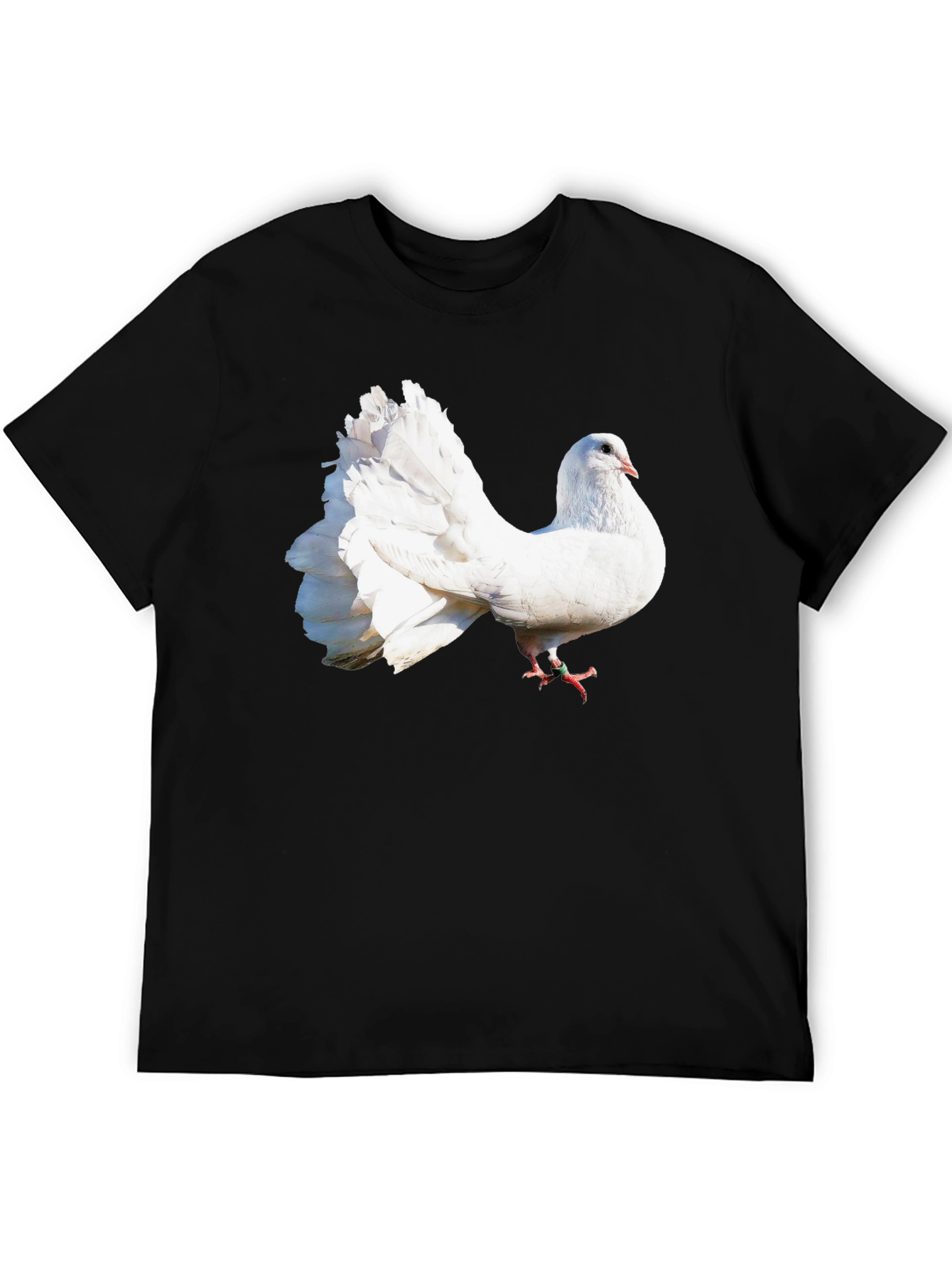 White Dove Graphic Tee - Classic Black Cotton Shirt