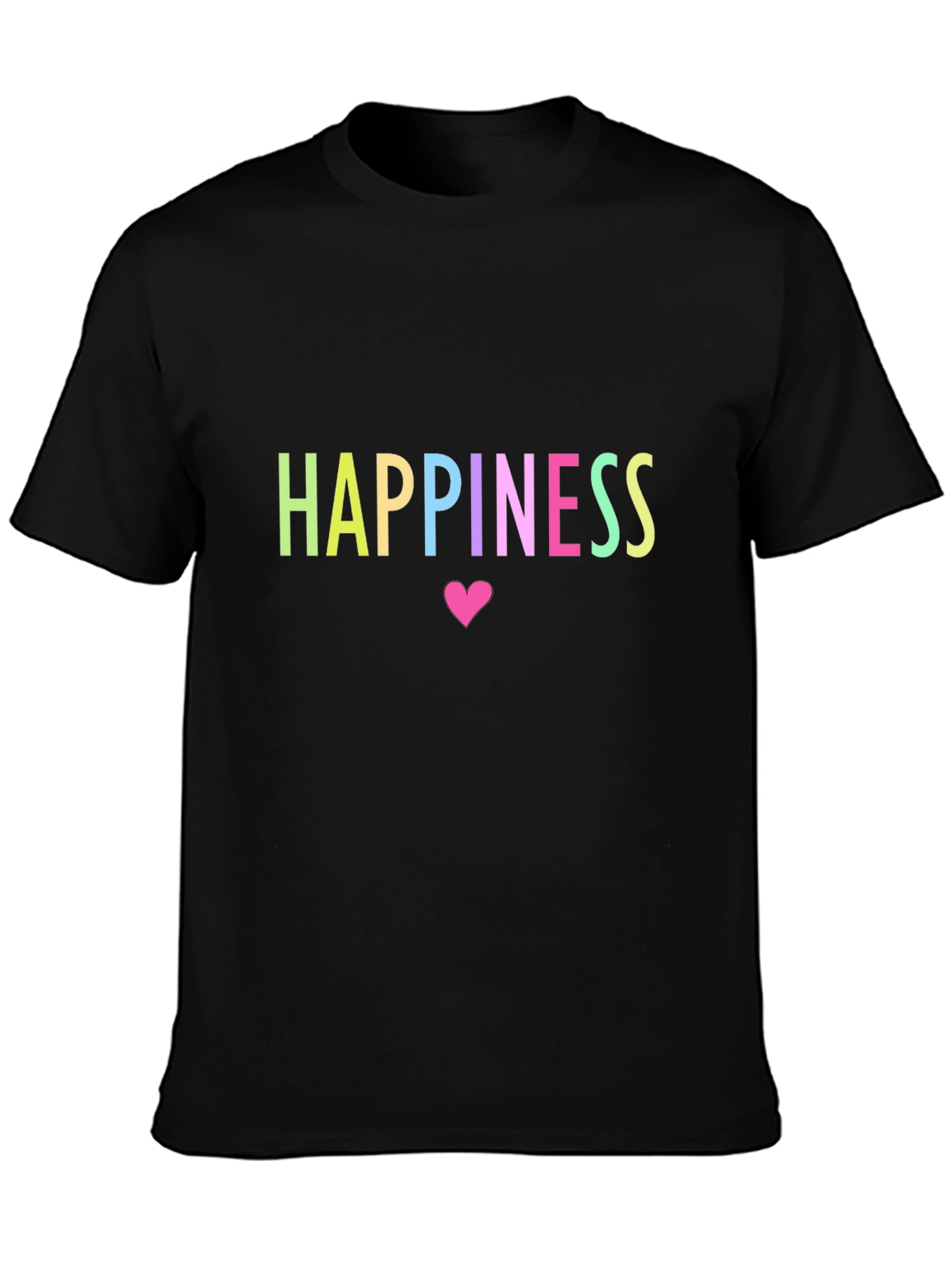Happiness T-Shirt - Black - Heart Design