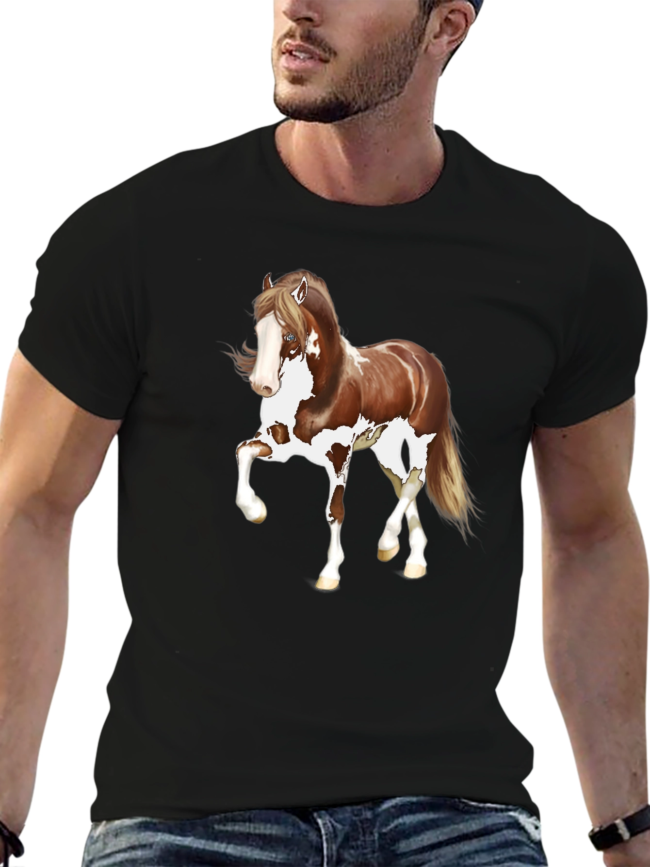 Horse Graphic T-Shirt - Unisex Black Tee