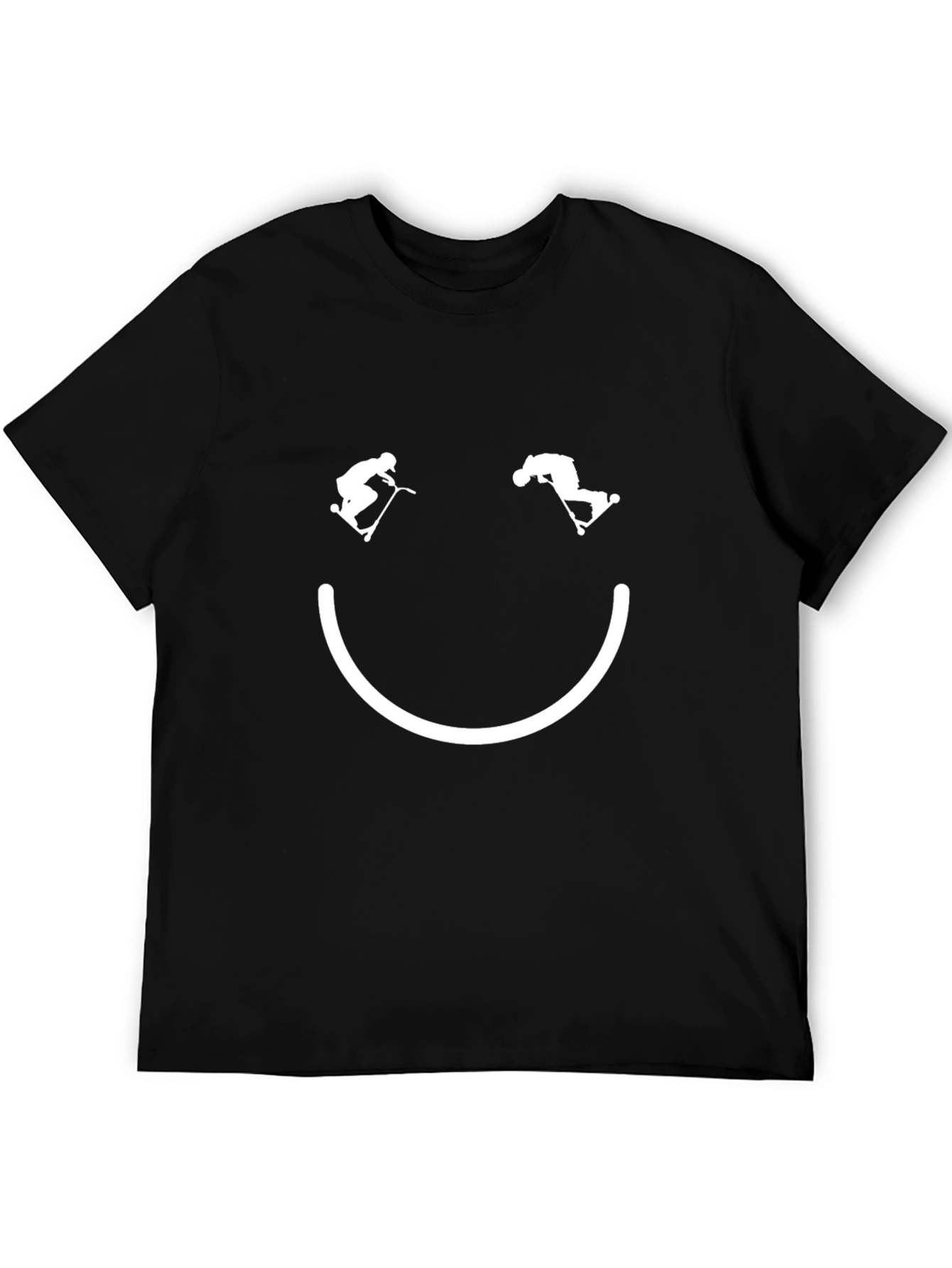 Smiley Face Scooter T-Shirt - Black
