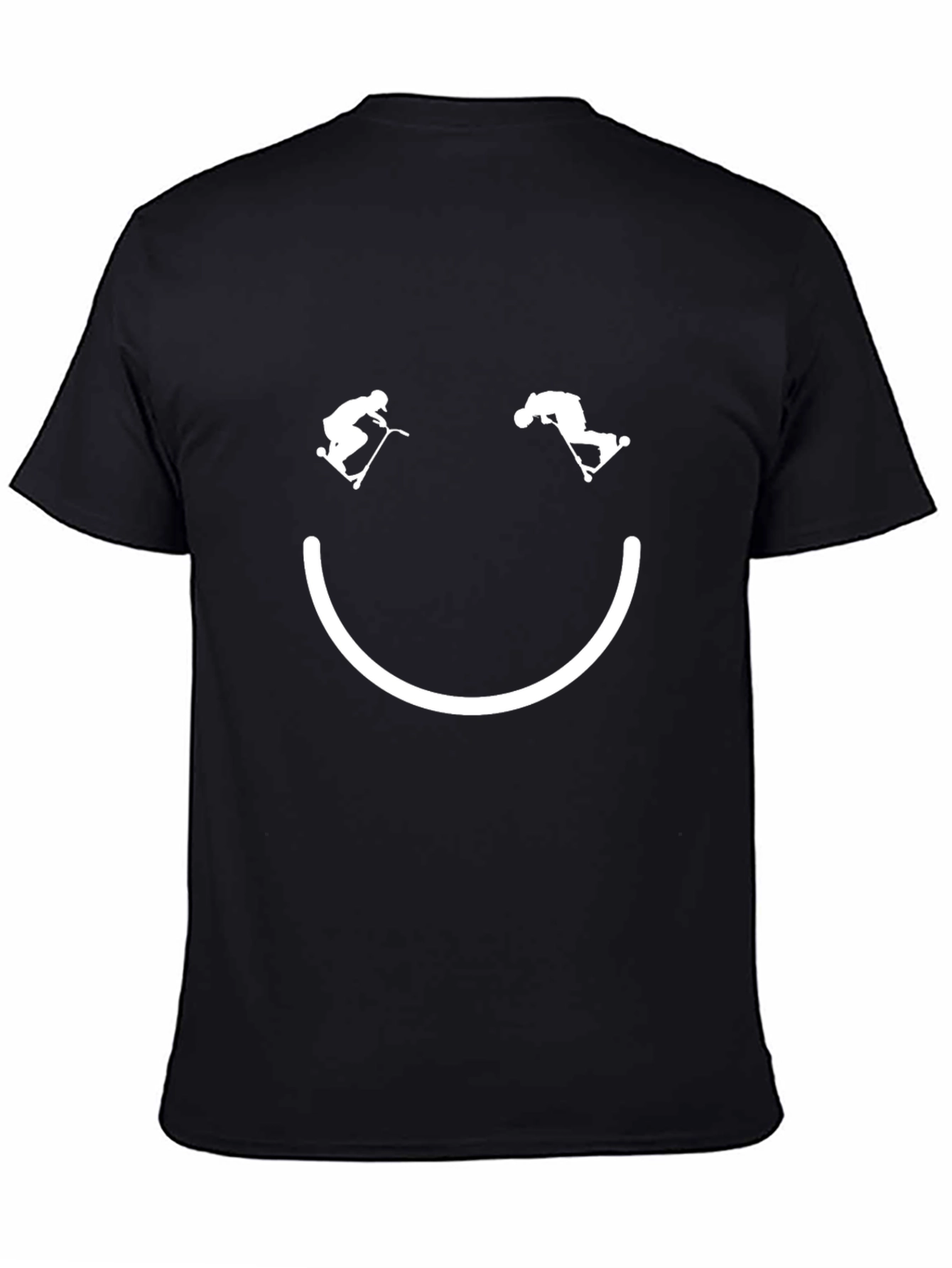 Smiley Face Scooter T-Shirt - Black