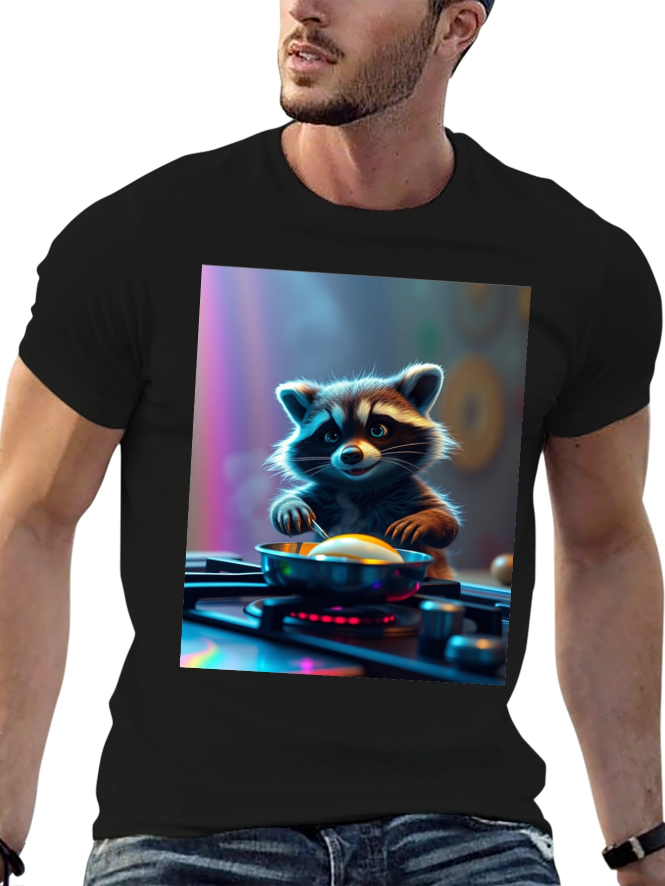 Chef Raccoon T-Shirt - Culinary Cartoon Tee