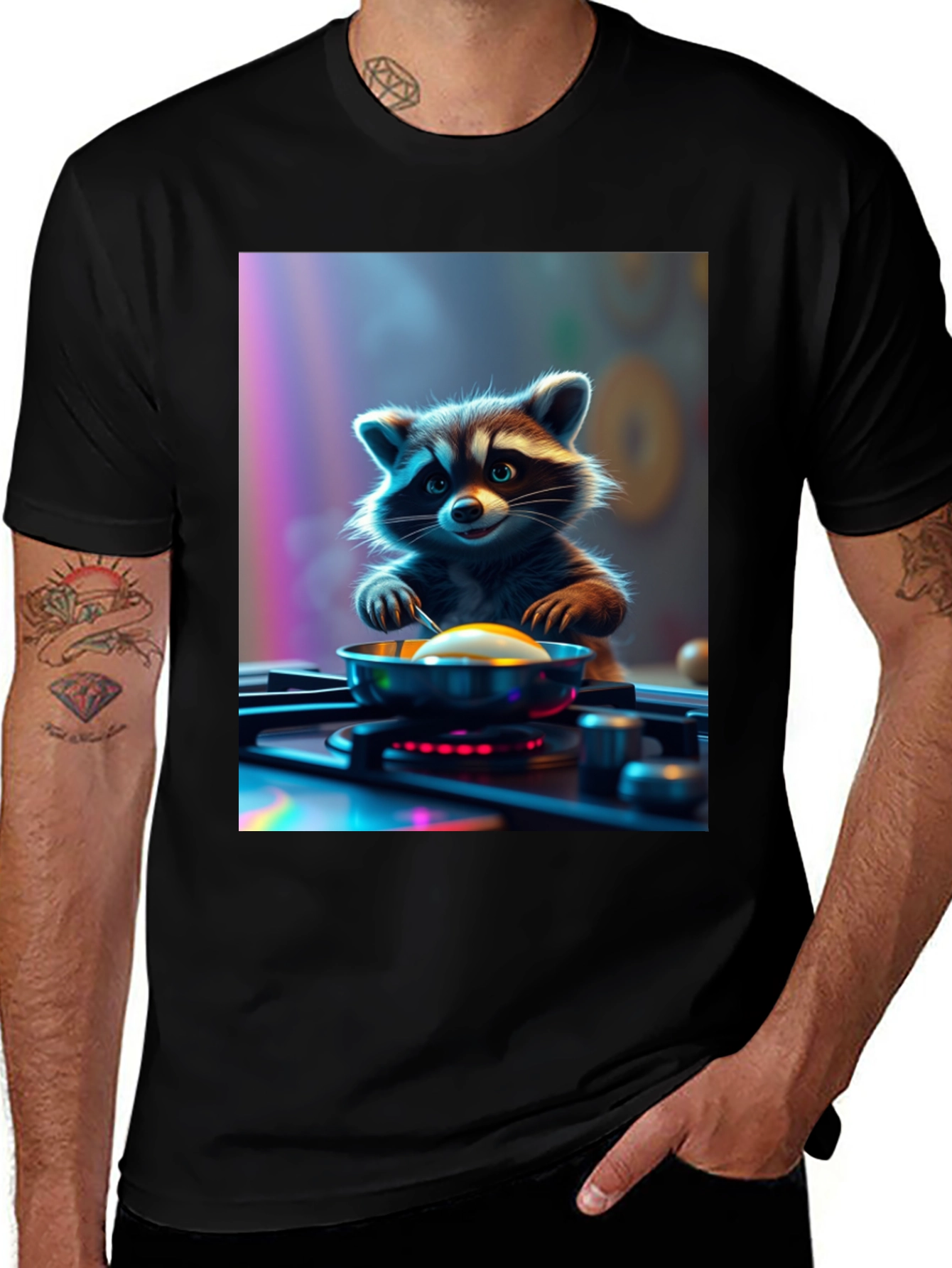 Chef Raccoon T-Shirt - Culinary Cartoon Tee