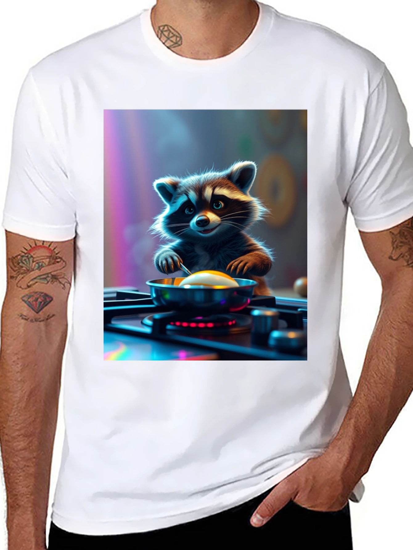 Chef Raccoon T-Shirt - Culinary Cartoon Tee