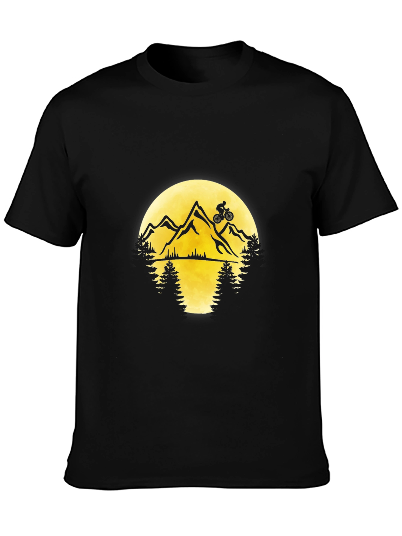 Mountain Biking Graphic Tee - Black Cotton T-Shirt
