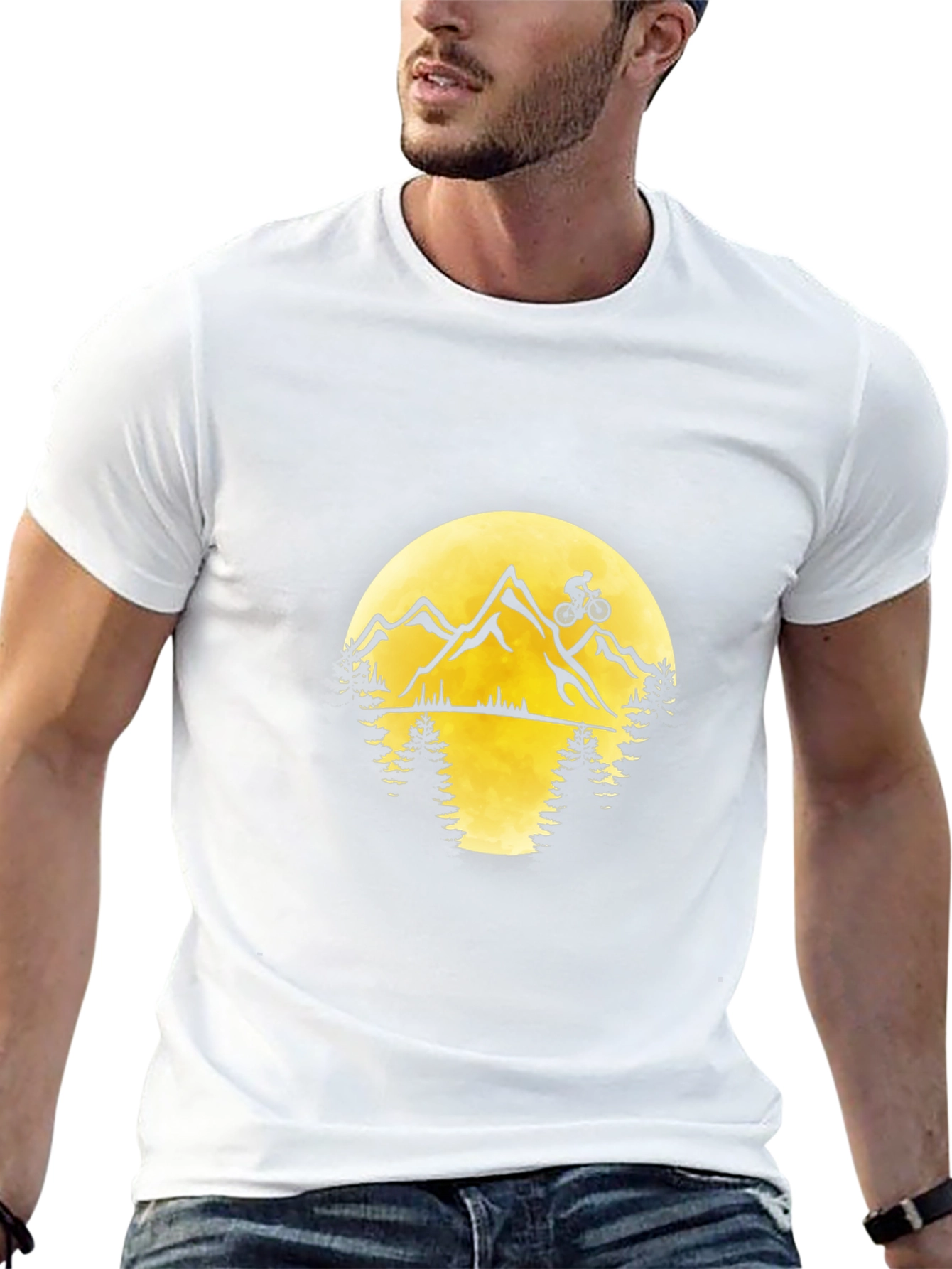 Mountain Biking Graphic Tee - Black Cotton T-Shirt